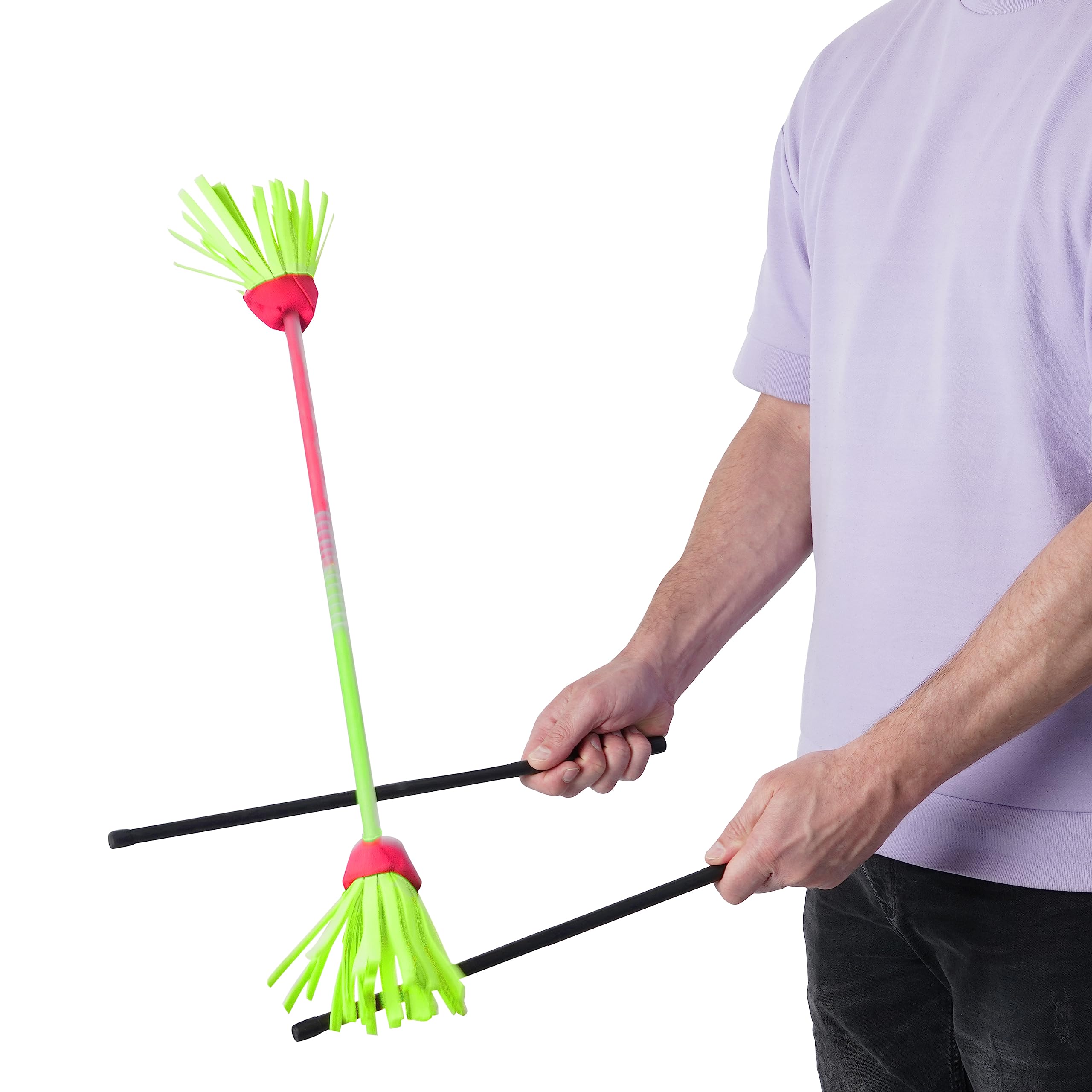 Diabolo Freizeitsport Flowerstick Pro Bâton de fleurs en fibre de verre avec 2 baguettes manuelles Réactif aux UV Peint à la main