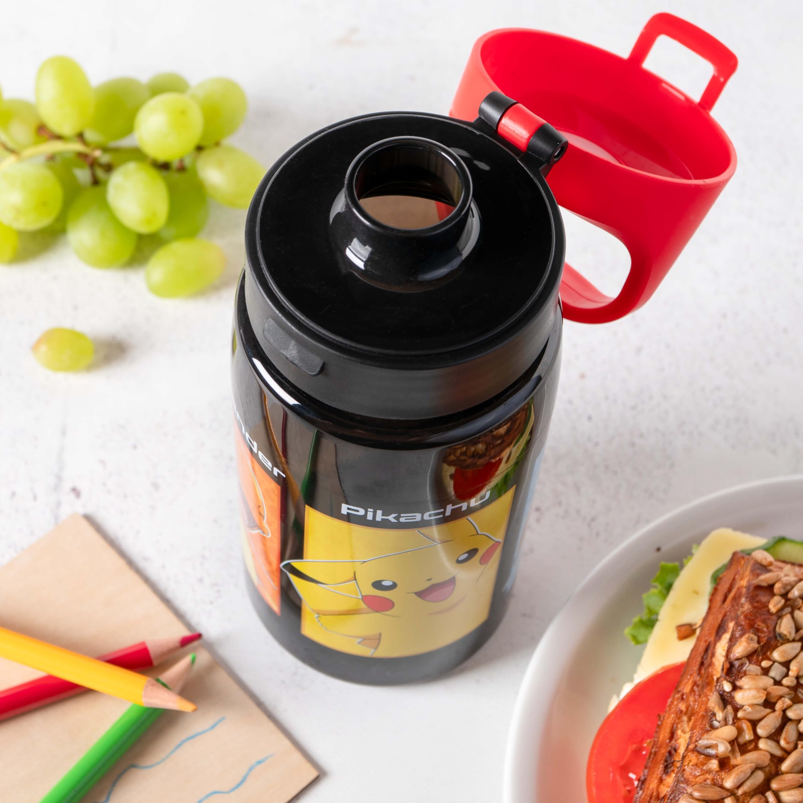 Amazon｜p:os ポケモン 子供用 水筒 500ml 漏れ防止 ピカチュウ