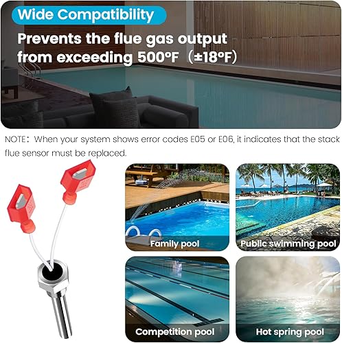 Miniatura 5 de puxyblue Sensor de combustión de pila 42002-0024S 2025 compatible con sistema eléctrico Pentair Sta-Rite MasterTemp Max-E-Therm para piscina y spa