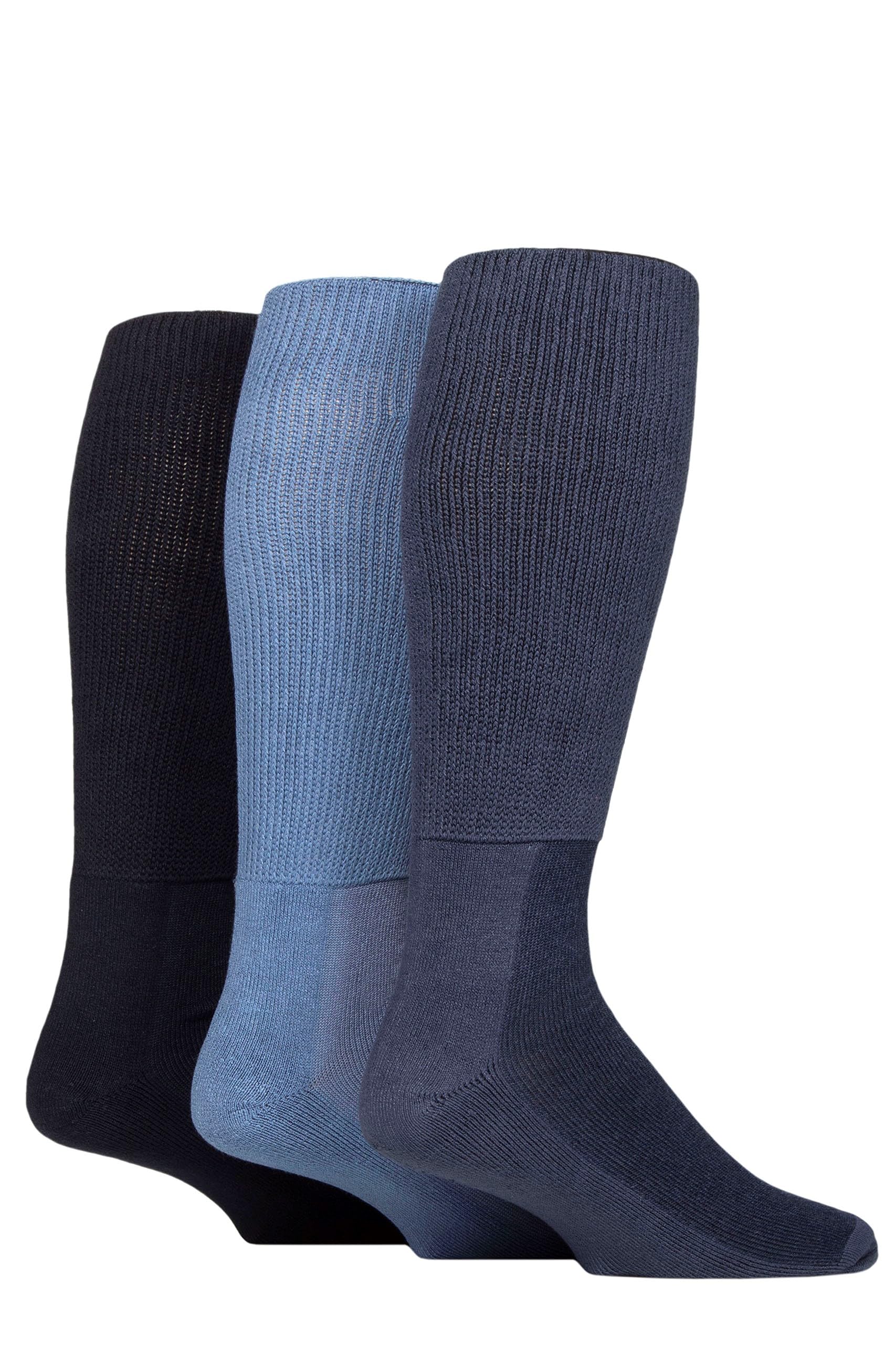 Iomi Unisex Denim Sockshop Footnurse Mens And Ladies Cushion Foot Bamboo Diabetic Knee High Socks Pack Of 3 6-8.5
