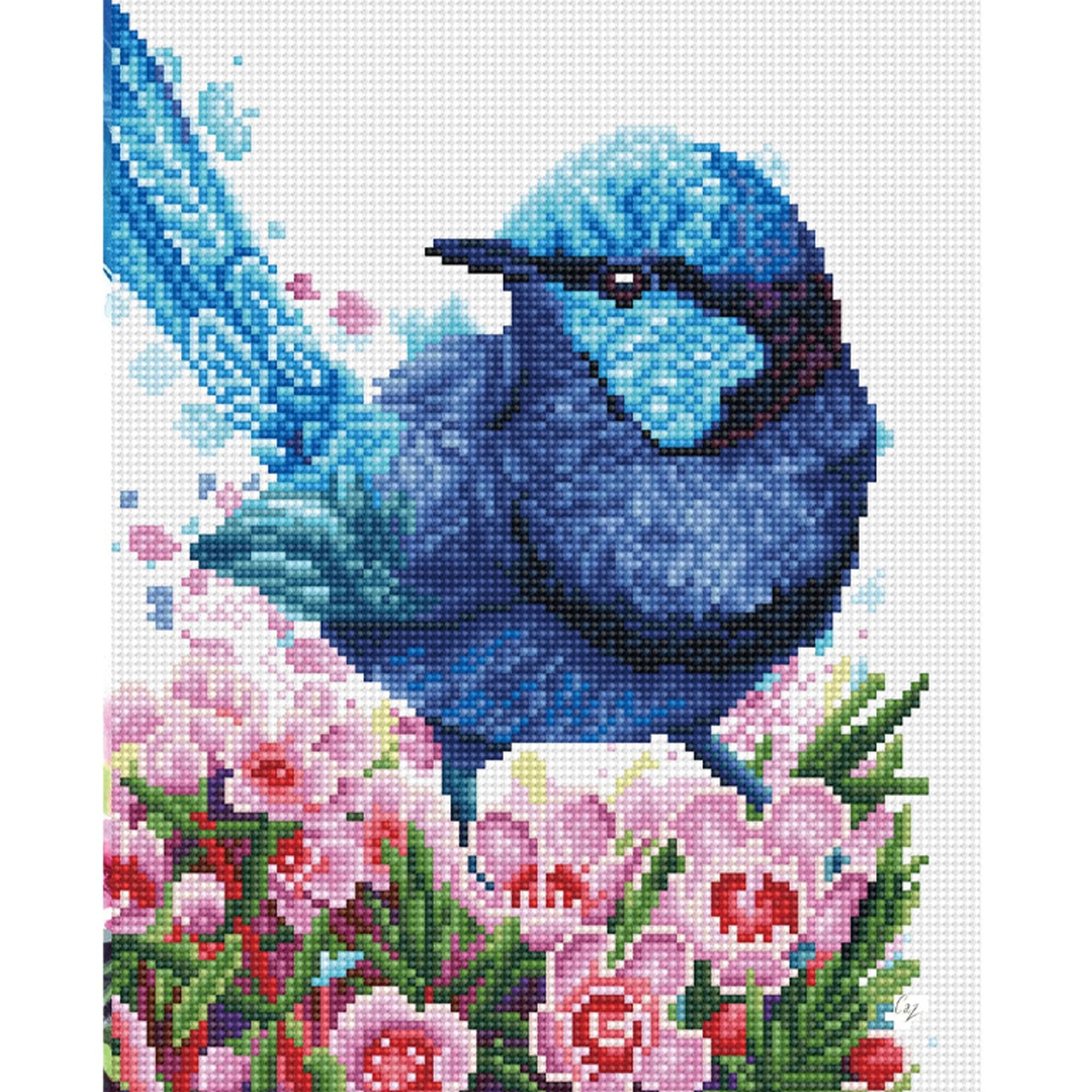 DIAMOND DOTZ 2592518 Original 5D Diamond Painting Squares Set, Feenzaunkönig, DIY Diamant-Malerei-Kit mit quadratischen Glitzersteinen für Erwachsene und Kinder ab 12 Jahren, Intermediate