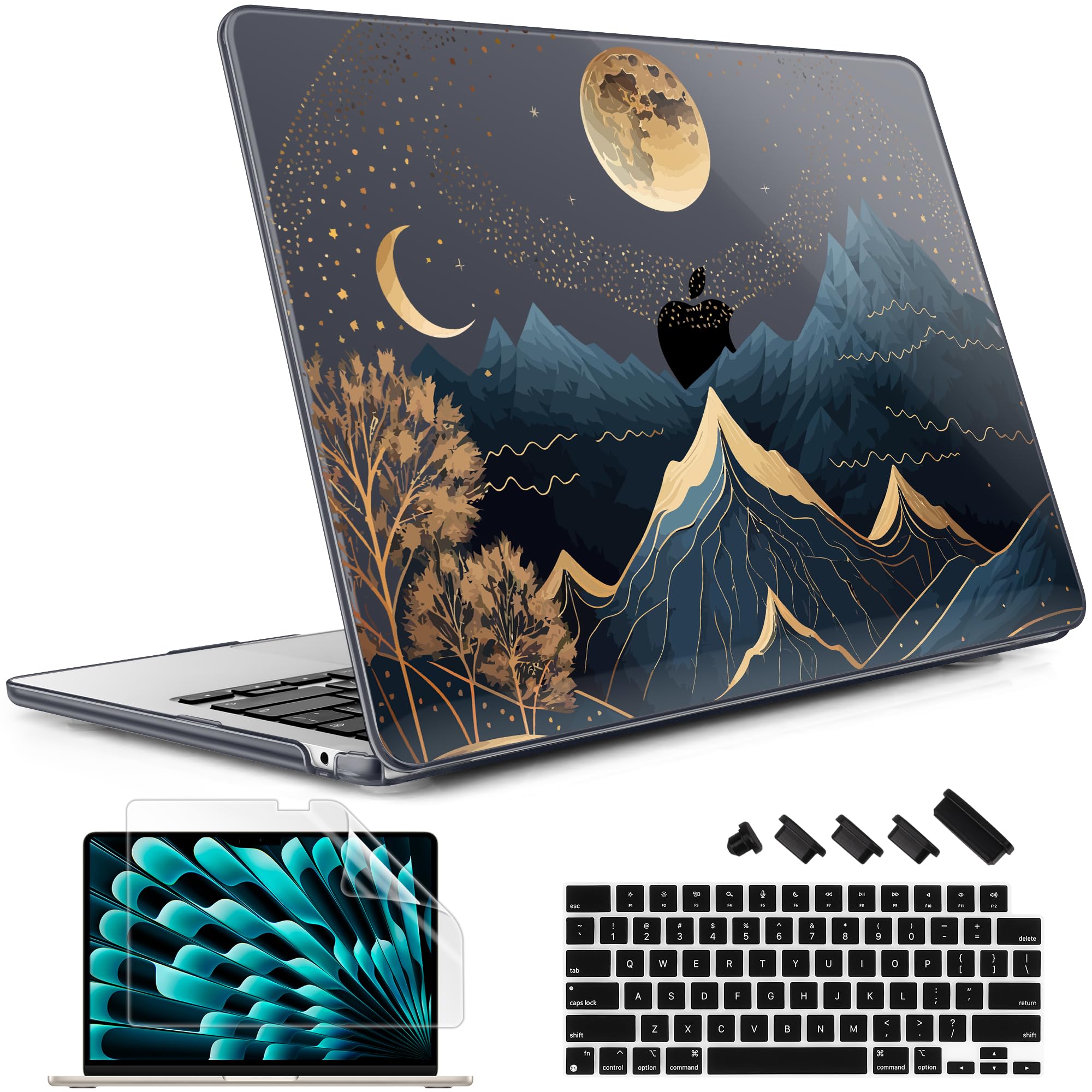 May Chen Compatible con MacBook Air de 13.6 pulgadas 2024 2023 2022 modelo A3113 M3 A2681 M2 Chip, carcasa rígida de plástico para MacBook Air de 13.6 pulgadas con pantalla Retina líquida, tradicional