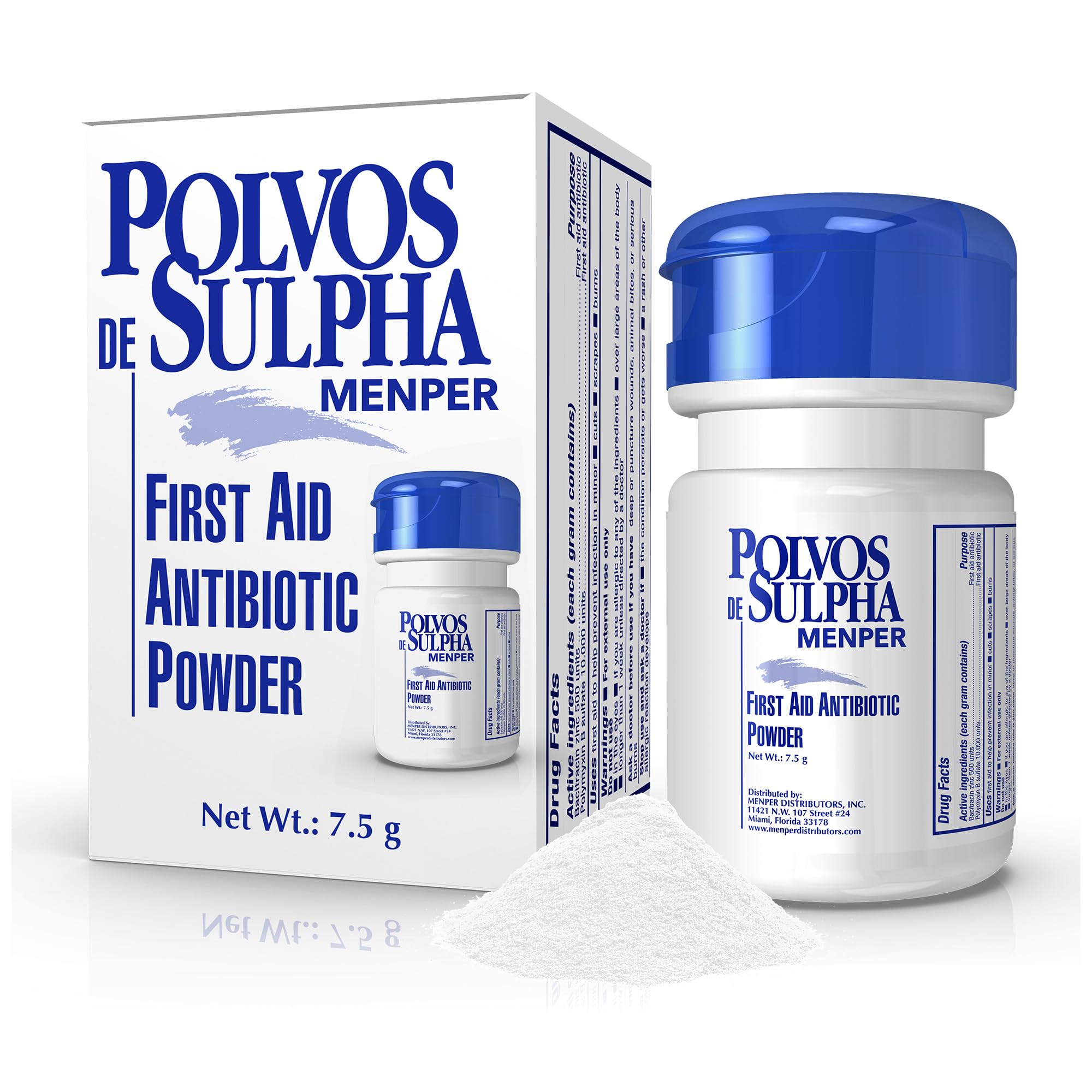 Polvos de Sulpha First Aid Antibiotic Powder 7.5 mg