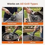 Leebein Electric Grill Brush for Outdoor, 2026 New BBQ Grill Cleaner with 3 Heads, 3-Speed & Angle Adjust Cordless Rotary Grill Brush, 150 Mins Runtime Grill Cleaning Brush for Barbecue Grates