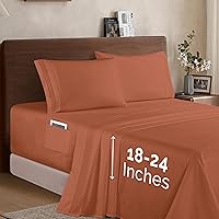 Vista 34 de Elegant Comfort - Juego de sábanas de 4 piezas de microfibra 1500, sábana bajera suave elástica de 18 a 24 pulgadas de profundidad, esquinas tipo