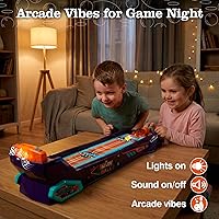 Vista 5 de Juego de Bola de Callejón — Juego de Mesa Electrónico de Rodar y Puntuar, Puntuación Automática con Luces y Sonido, Lanzador con Manija — 1-2