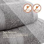 Amazon Basics 6 Ensemble de serviette anti-fade surdimensionné, 100% Serviettes en coton pour salle de bain, douces et absorbantes, 2 Serviettes de bain, 2 Serviettes et serviettes à main 2 Ensemble de serviettes de salle de bains, gris