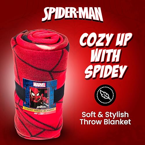 Miniatura 2 de Silver Buffalo Marvel Universe Spidey Close Up Web Shooter - Manta de forro polar de 45 x 60 pulgadas