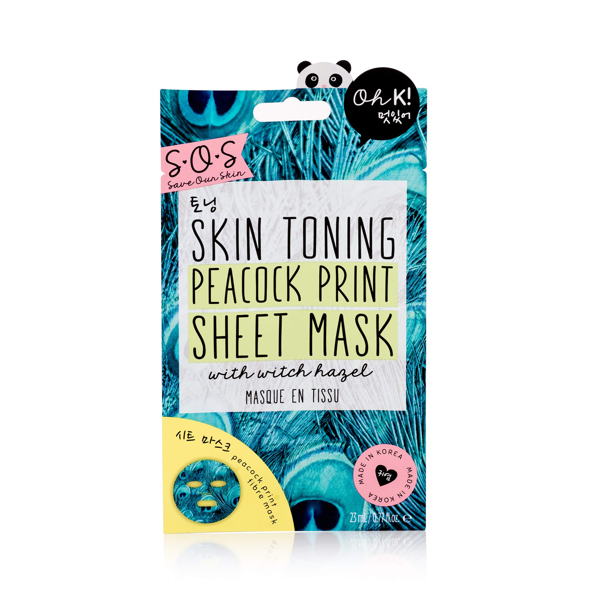 Oh K!SOS Skin Toning Peacock Print Sheet Mask