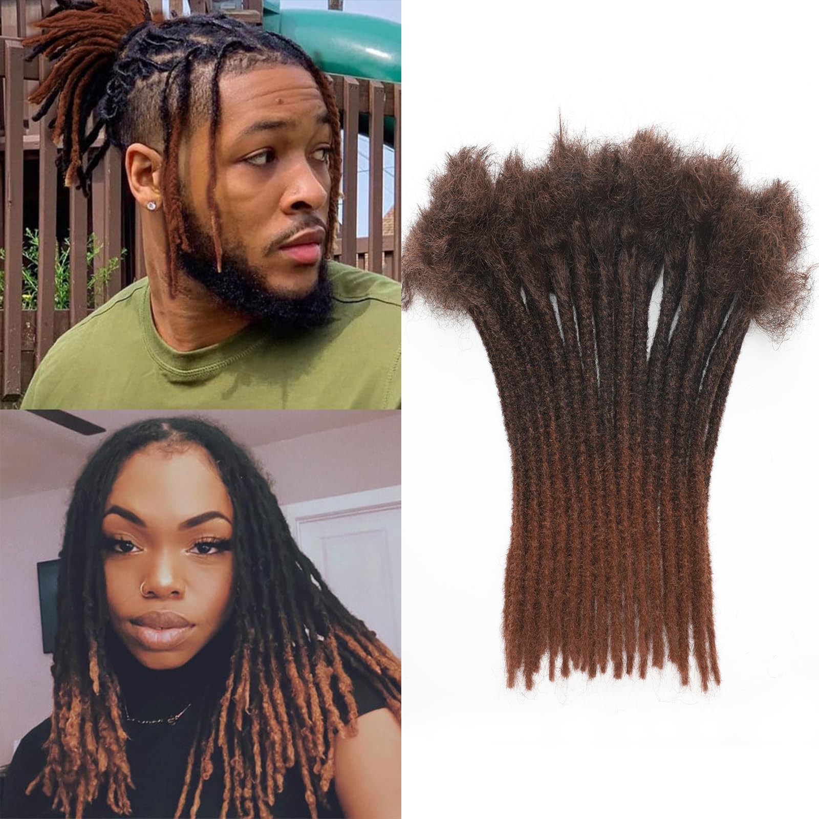 QIDESHENG 10 Inch Dreadlock Extensions Synthetic Hair 30Strands 0.8 Width Handmade Dreads Hair Extensions Reggae Braids Locs Synthetic Hippie Single Ended Dreads for Women/Men/Kids (1B/30