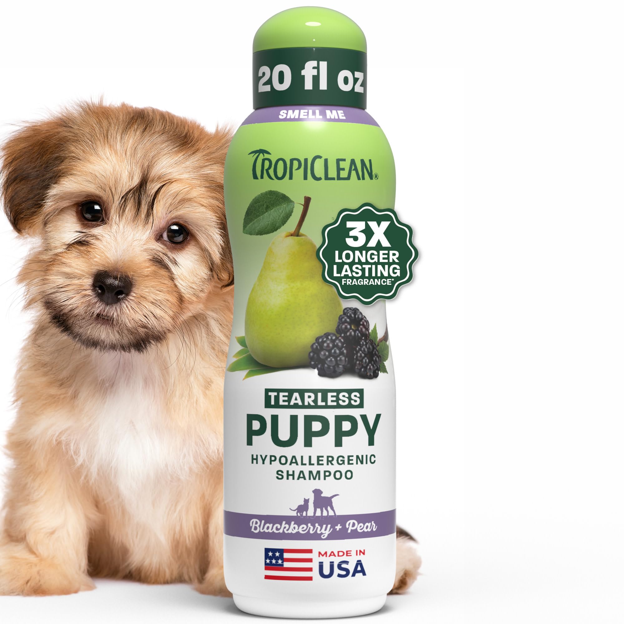 TropiClean Tearless Puppy Shampoo, 3X Long-Lasting Scent, 20oz