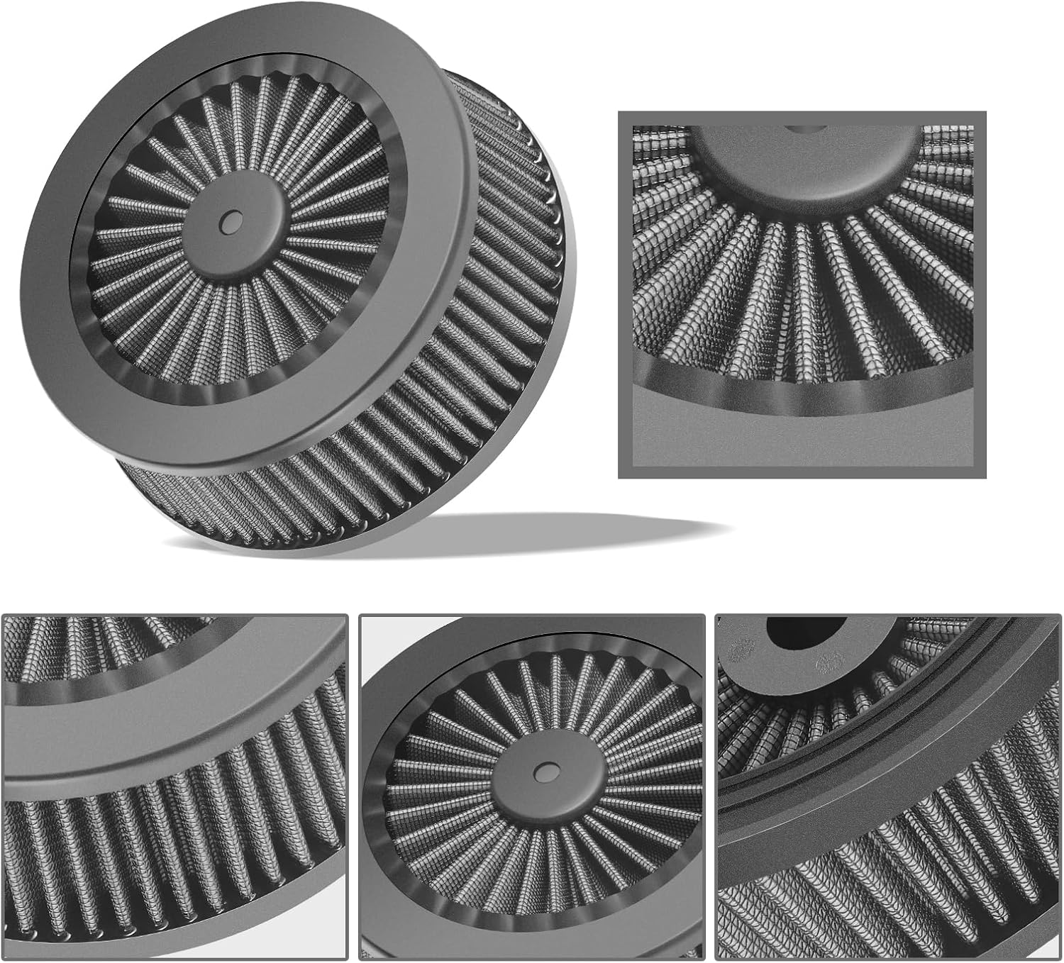 Gray Motorcycle Air Filter Replacement Intake Air Cleaner Element for Harley Davidson Dyna, Softail, Touring, Trike, Sportster 1993-2024