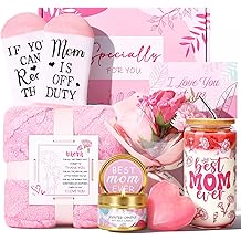 Best Mom Gifts Mothers Day Gifts for Mom from Daughter Son kids, Birthday Gifts Basket for Women Mother-in-Law,Gift for Wife from Husband，with Blanket Glass