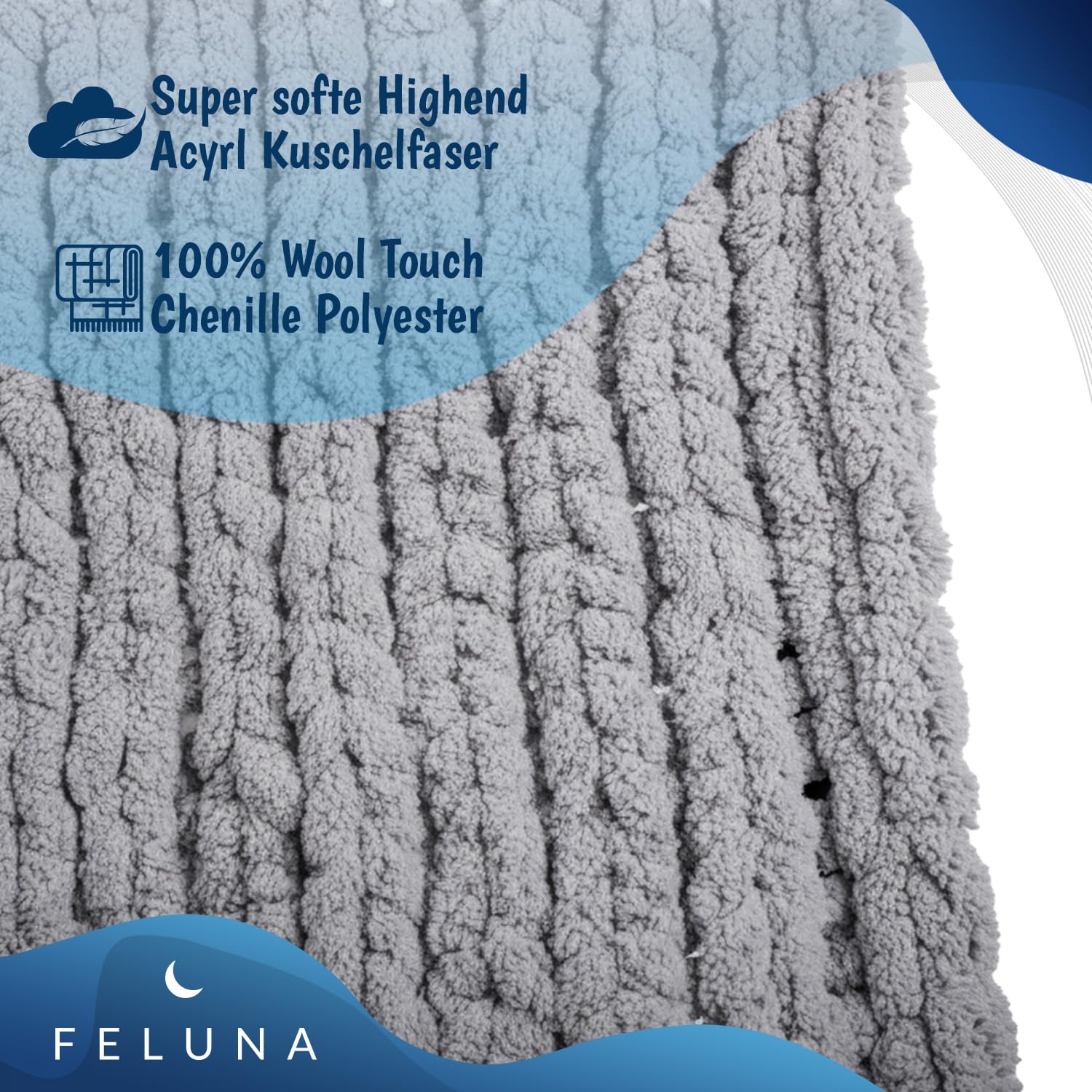 Feluna® Grobstrick Decke – Kuscheldecke Flauschig & Weich