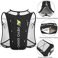 Vista 4 de Chaleco impermeable para correr, chaleco de hidratación transpirable de 5.5 L con vejiga de agua de 1.5 L, chaleco de agua para senderismo, carreras