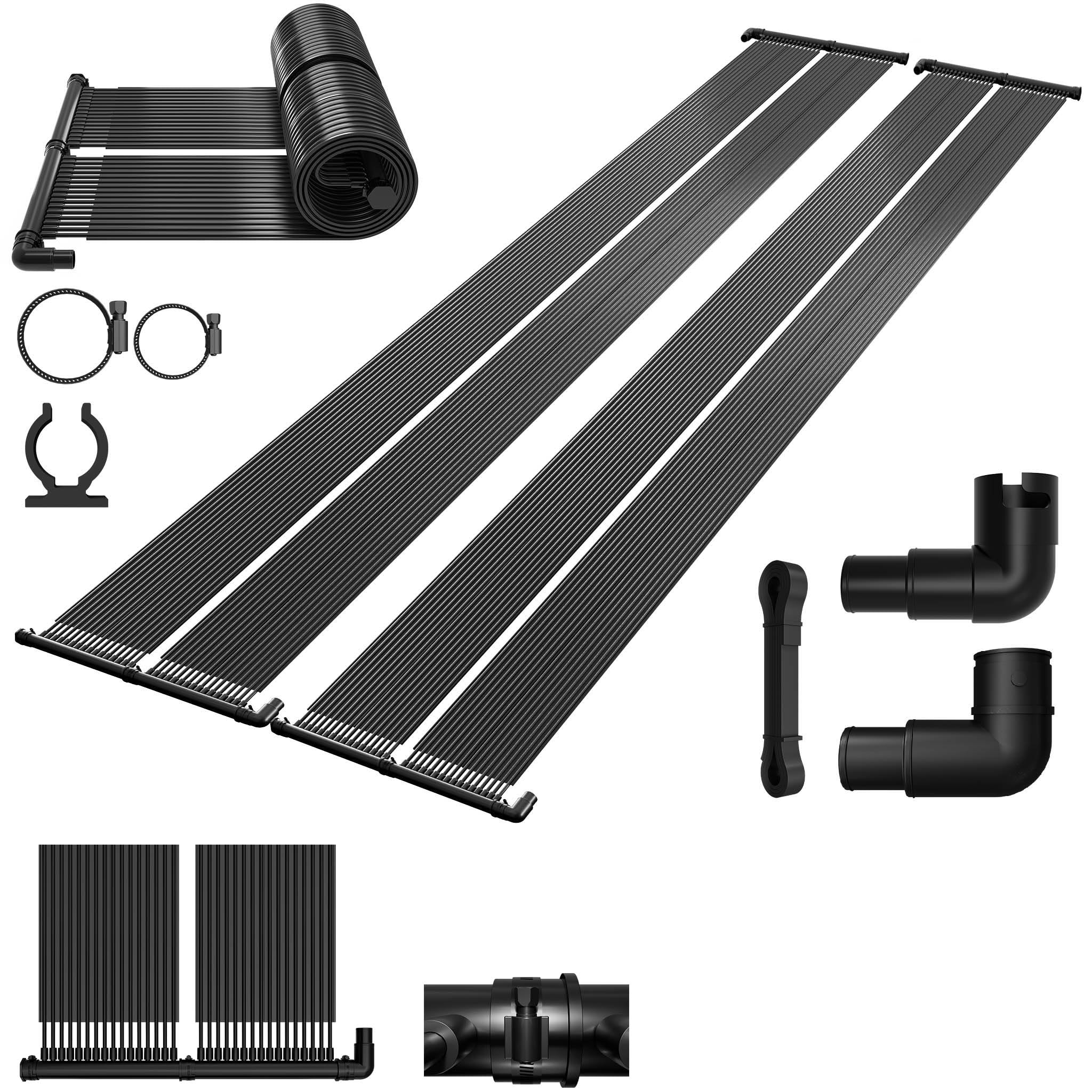 XMTECH Colector solar para piscina, 600 x 70 cm, calefacción solar para piscina, calentador de agua caliente, juego completo para piscinas