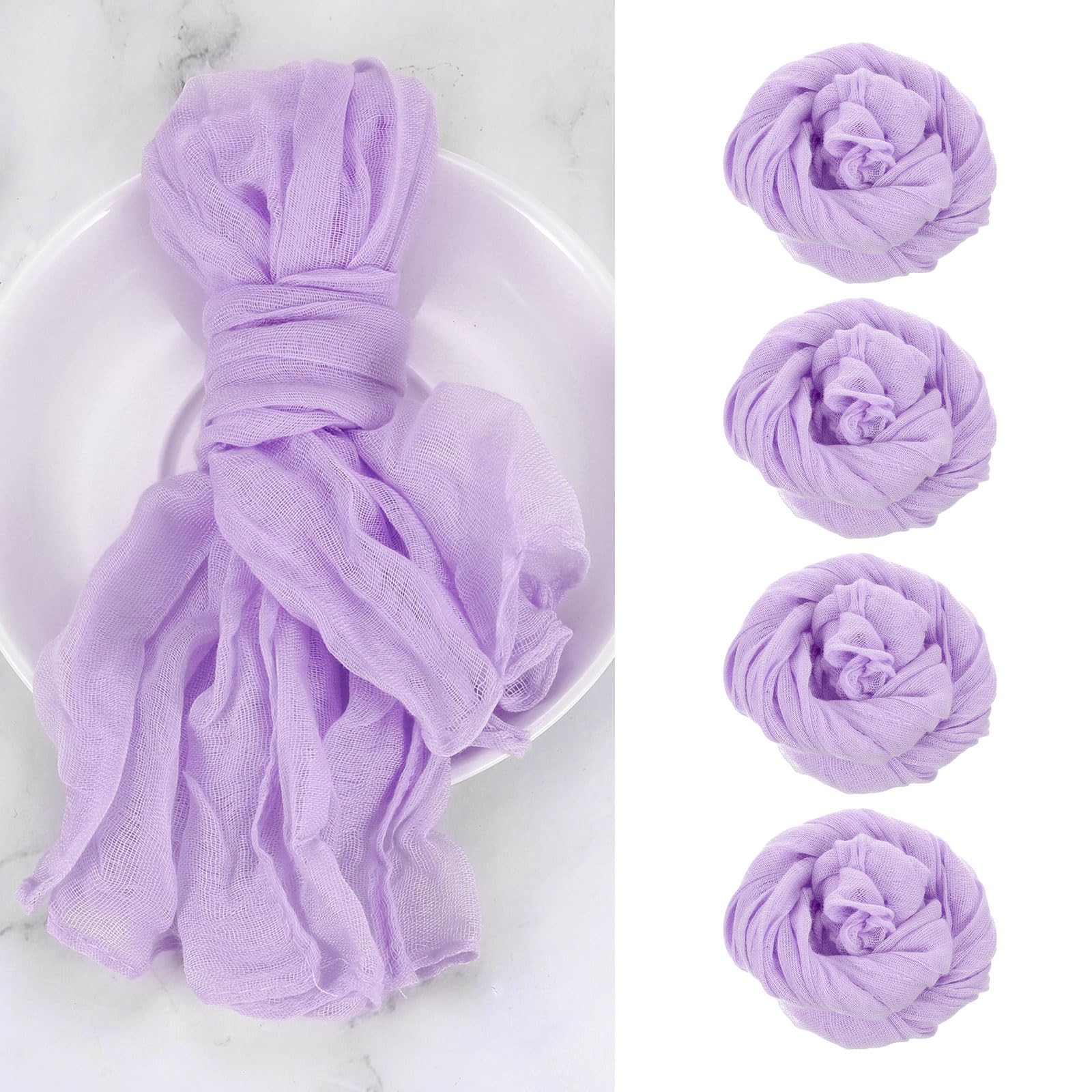 Serviette en étamine violette de qualité supérieure lot de 6