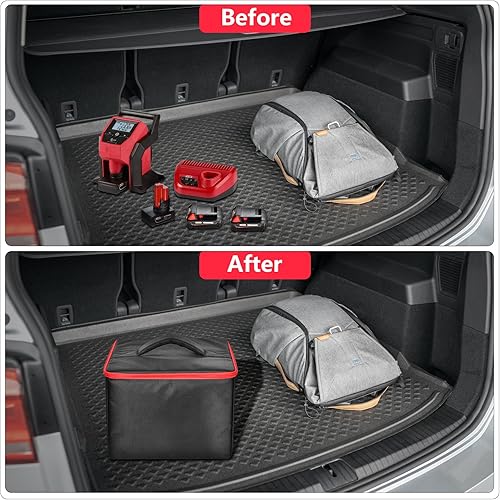 Miniatura 6 de Bolsa de compresor de aire compatible con Milwaukee Electric Tools 2475-20 M12, inflador compacto, soporte de almacenamiento inalámbrico para