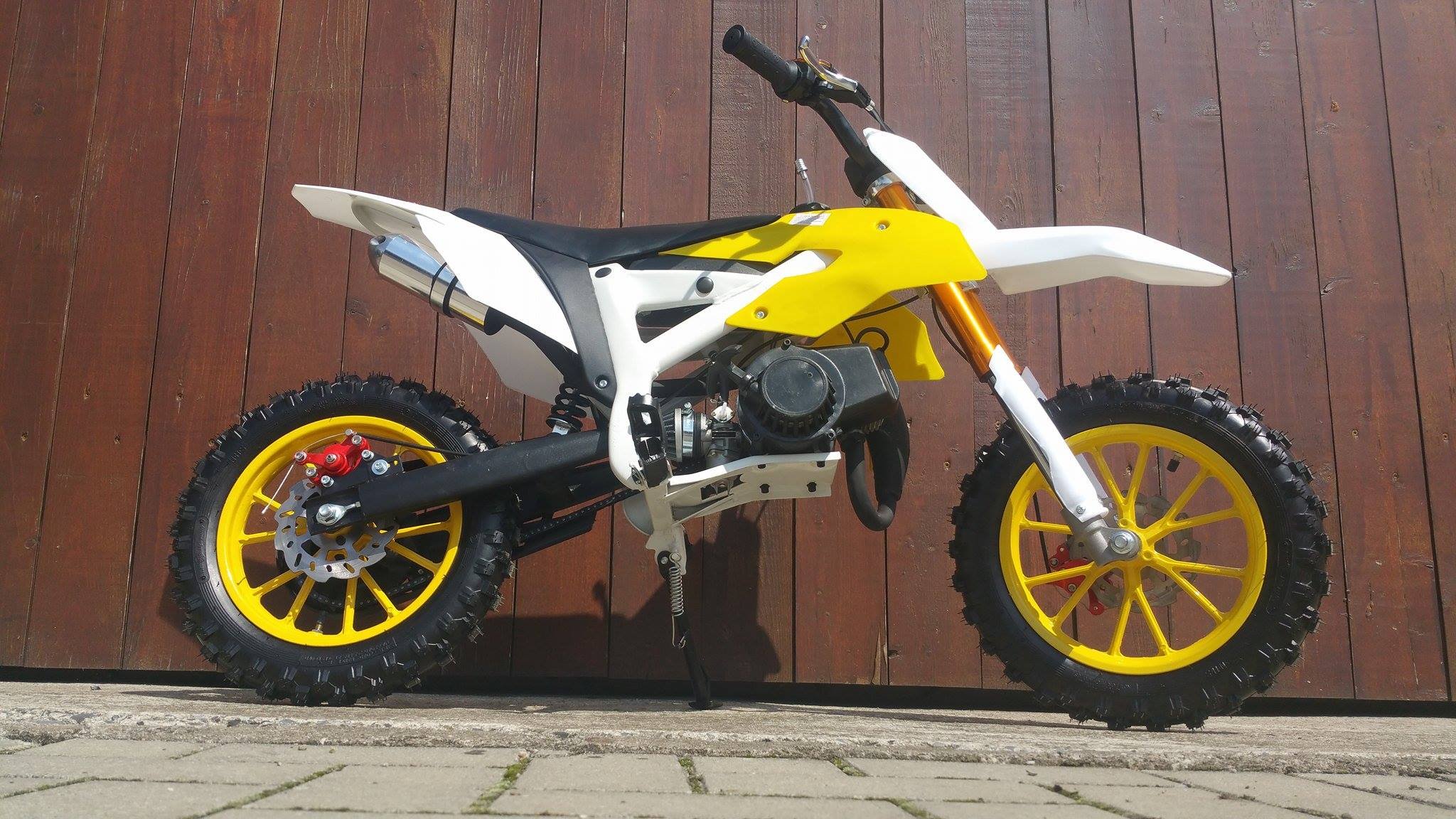 Pocketbike Crossbike Dirtbike 49cc 2 Takt RV-Racing Kinder Motorrad Gelb