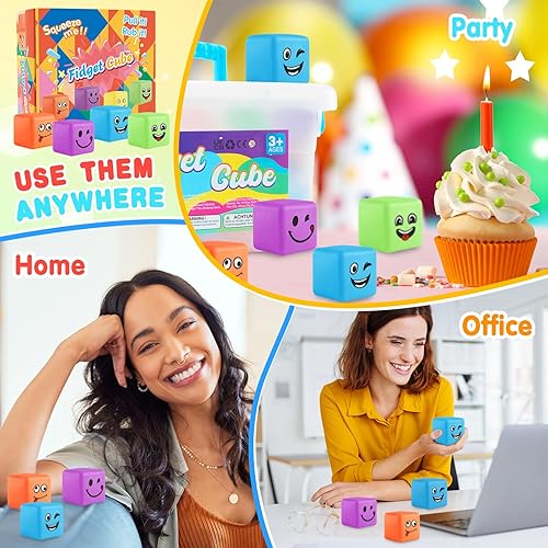 Miniatura 6 de Pelotas antiestrés a granel, paquete de 30 bolas de estrés sonrientes para adultos, bolas estrujables y emocionales para apretar, minibolas