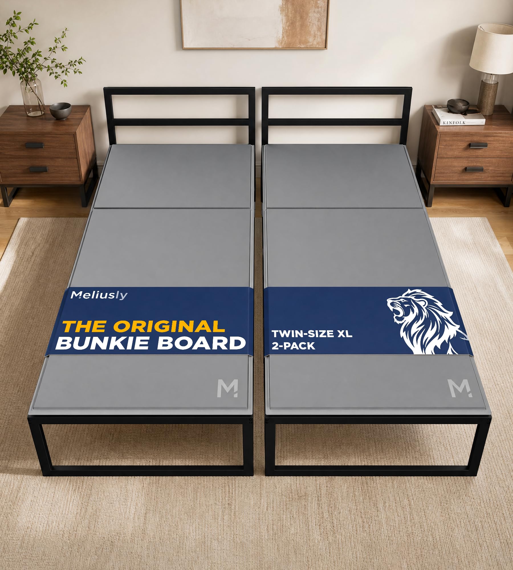 Meliusly Original Bunkie Board Twin XL 2-Pack (38x79) - Under Bed Support