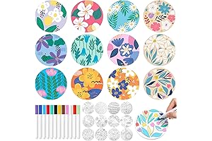 12PCS Flower Ceramic Coaster Making Kit