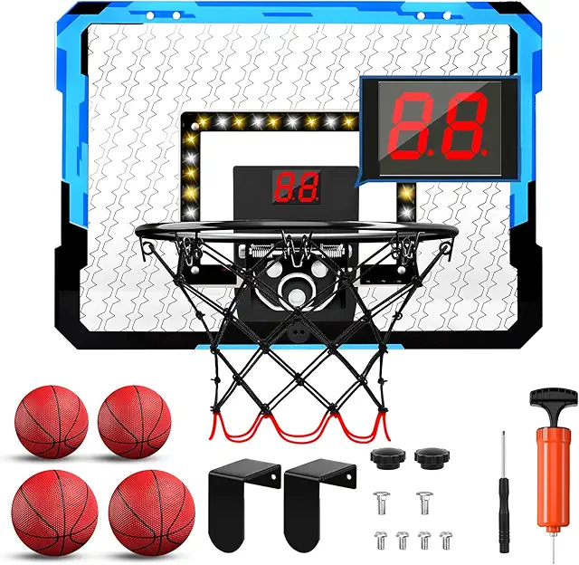 Kids Indoor Basketball Hoop Set with Lights & Sounds - Basket Korg
