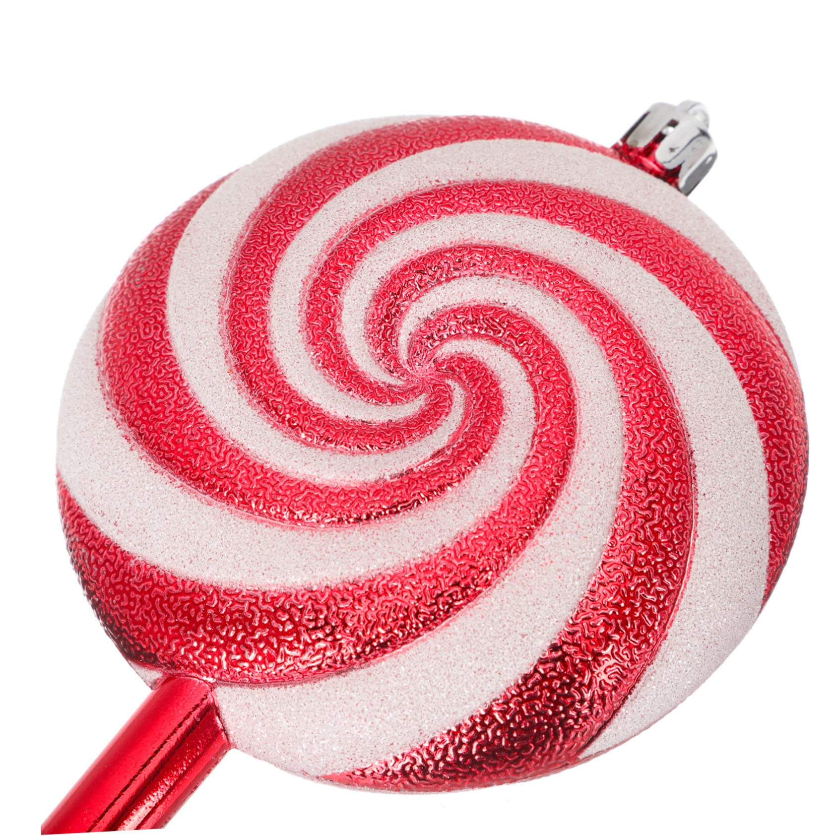 TOPBATHY 12 Pz Decorazioni Di Caramelle Natalizie Finti Bastoncini Di Zucchero Appesi Caramelle Appese Di Natale Ciondolo Lecca-lecca Albero Di Natale Ornamento Di Caramelle Rosso Plastica