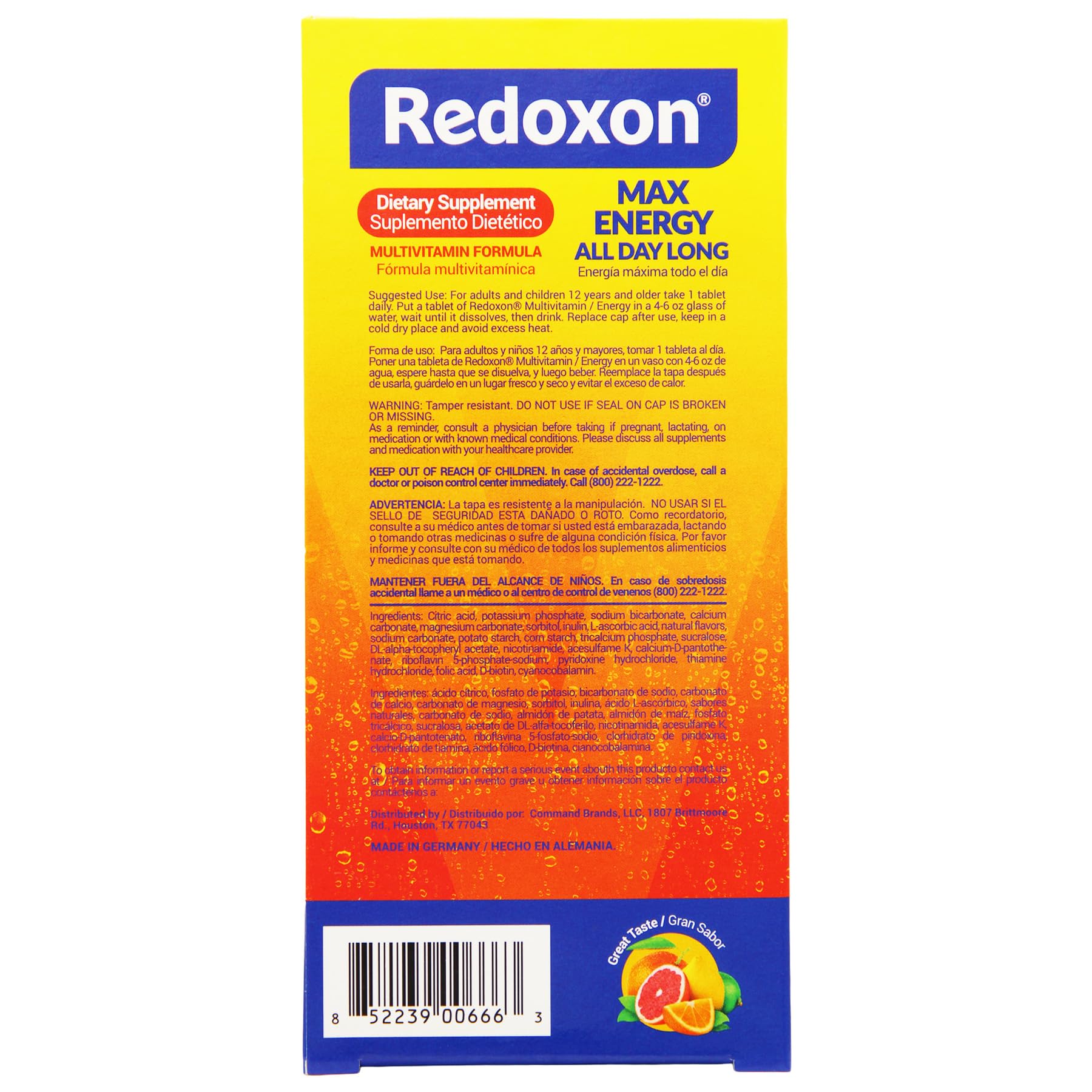 Redoxon Max Energy, Helps Support Inmune System, Citrus Flavor, 20 Effervescent Tablets, 2.82 Oz, Box — Amazon image 3