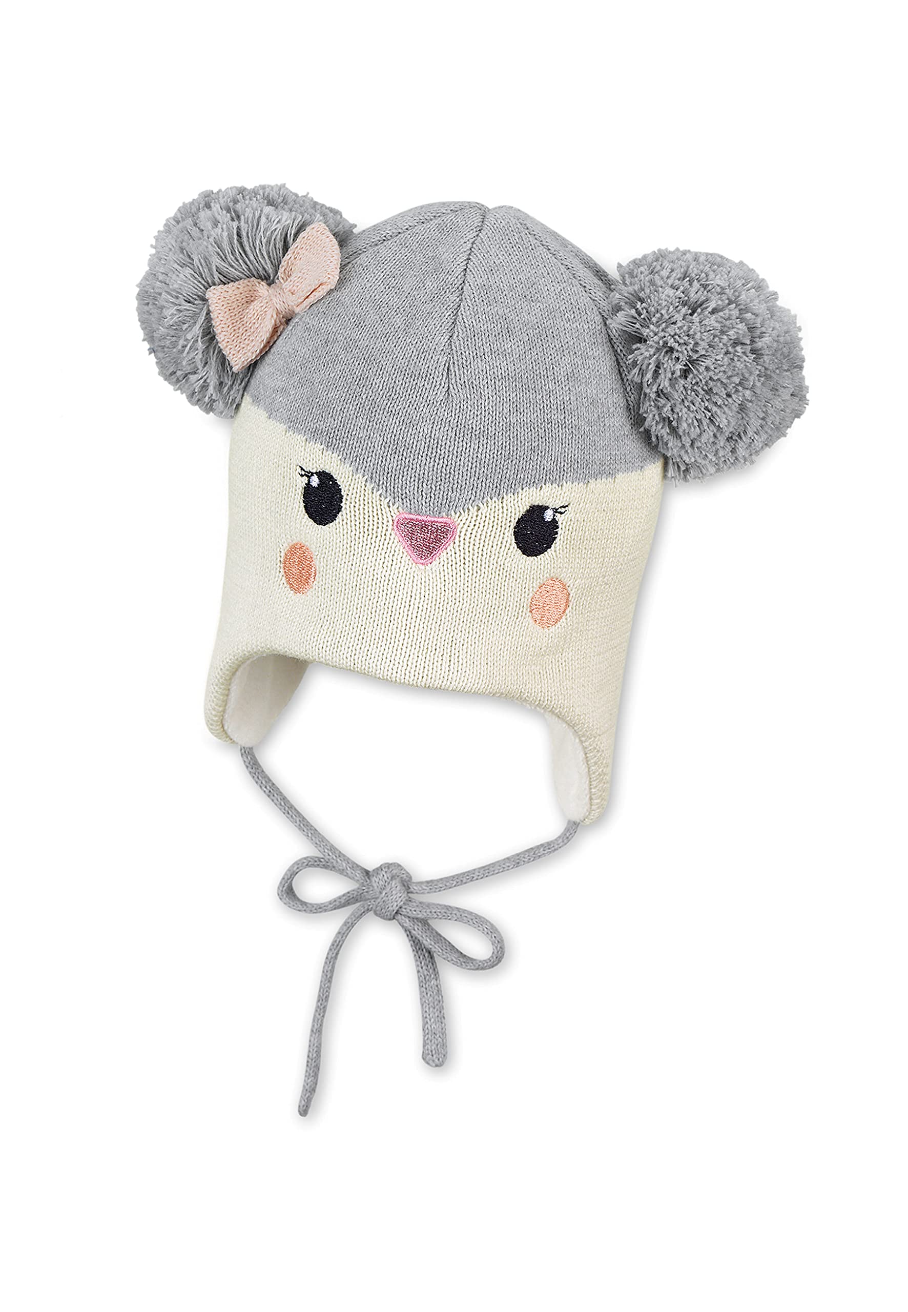 Sterntaler Baby-Mädchen Strickmütze Mit Bommel & Bindebändern - Gefüttert Mit Weichem Baumwolljersey