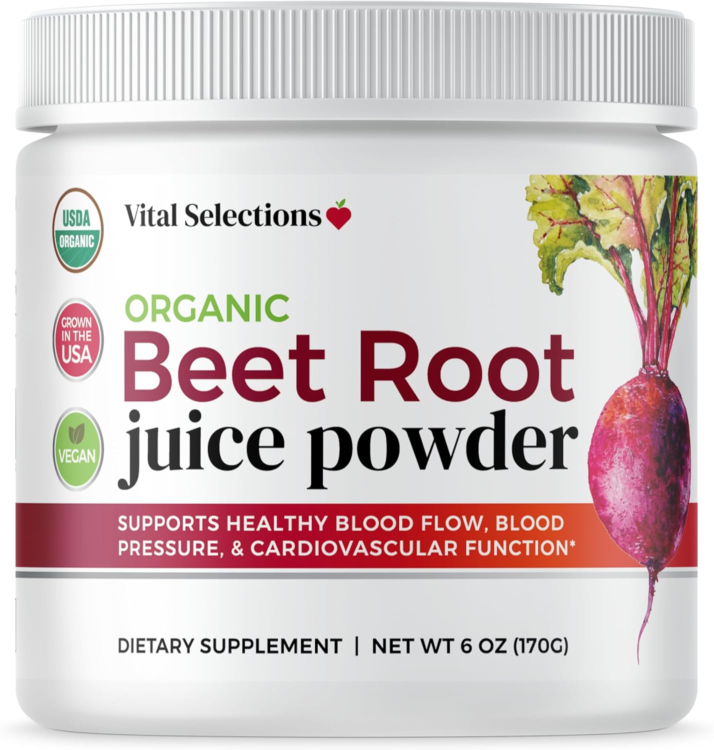 Vital Selections 100 Organic Beet Root Juice Powder, Highest Purity and Potency