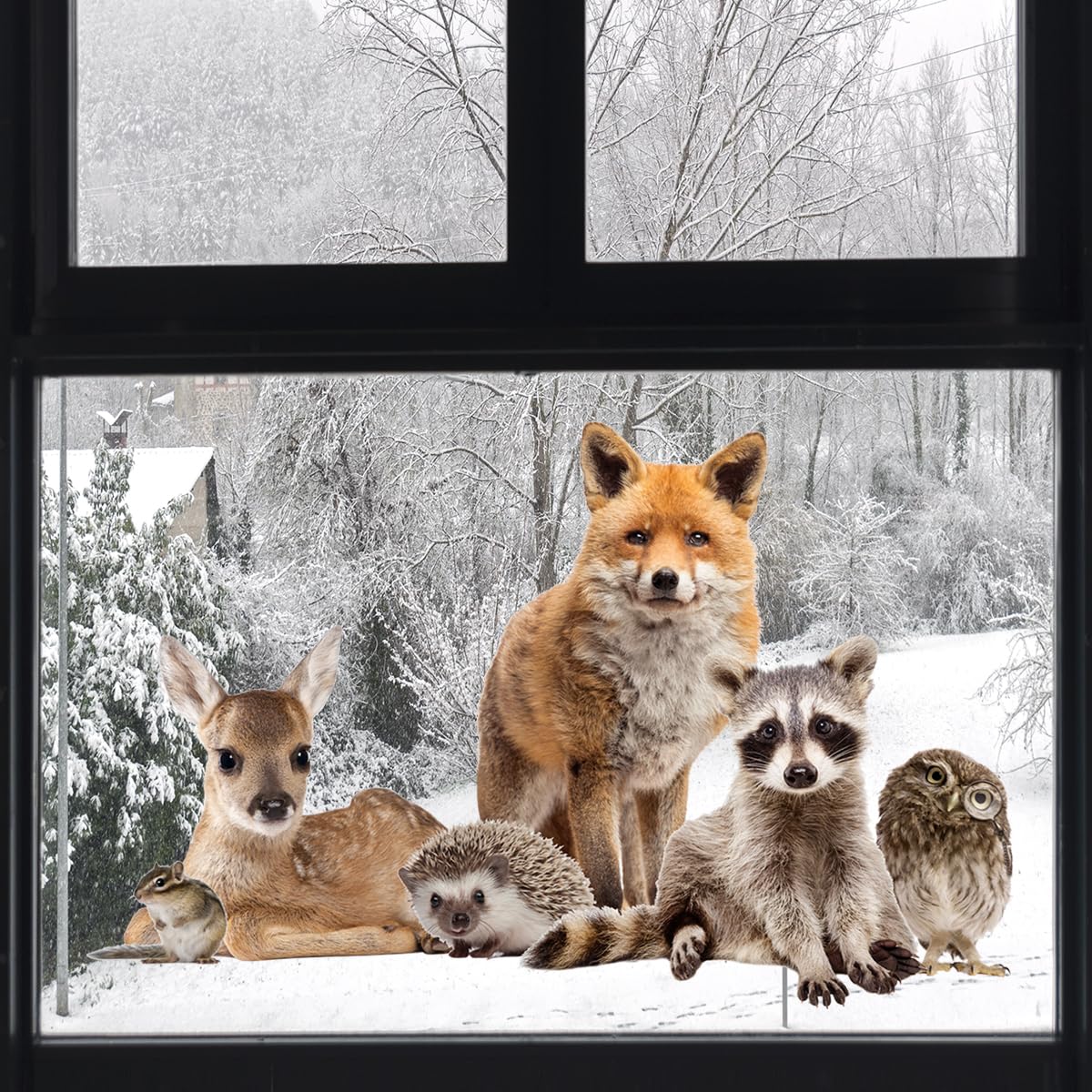 Autocollants De Noël Animaux - Lot De 180 - Surface Inscriptible (environ 6 Cm) - Pour Cadeaux, Calendriers De L'Avent