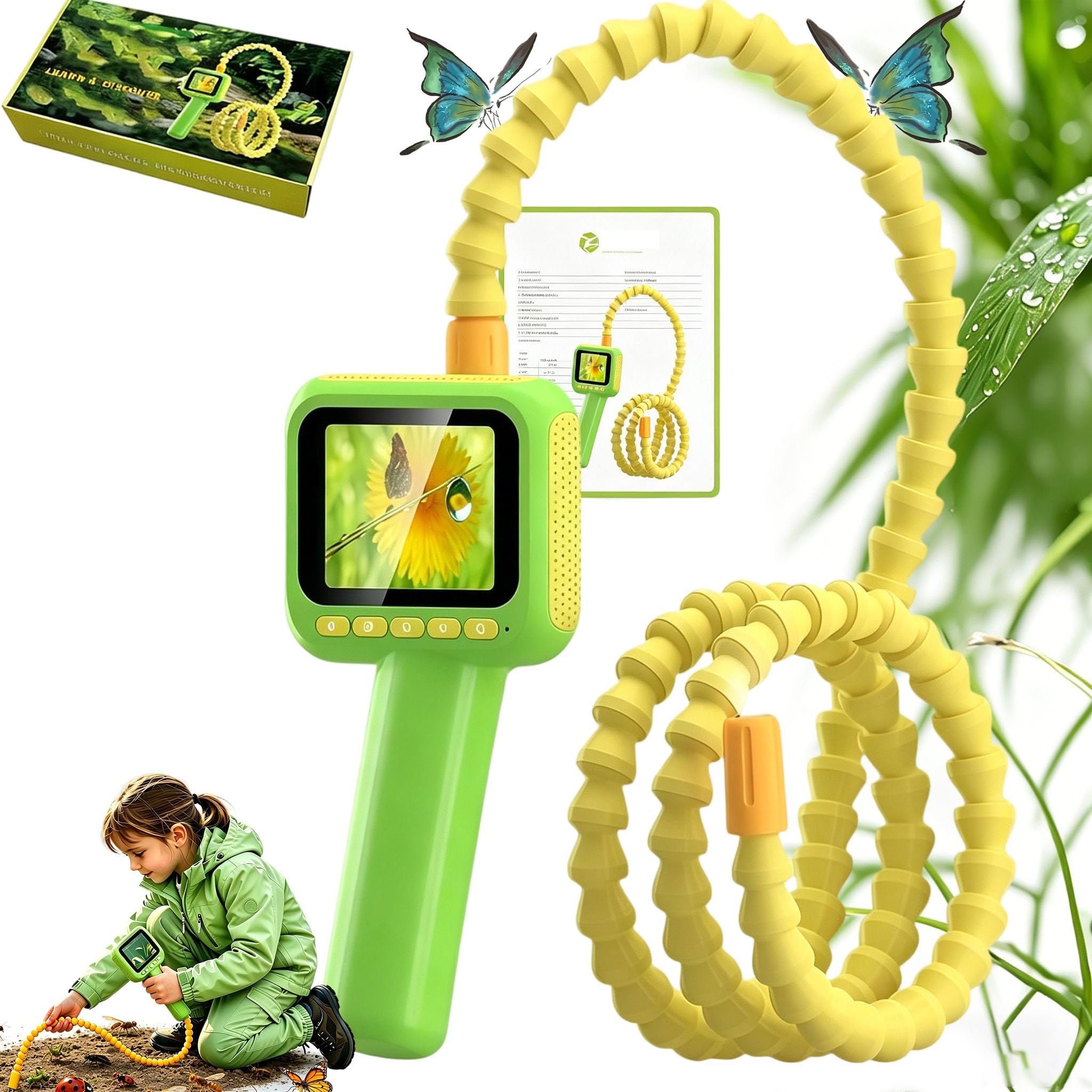 Kinder Entdecker Kamera, Digitales Mikroskop Für Kinder - Unterwasser & Natur Exploration Spielzeug Mit Licht & Display, Beweglicher Endoskop Endoskopkamera Fördert Neugier & Entdeckerfreude (1PC)