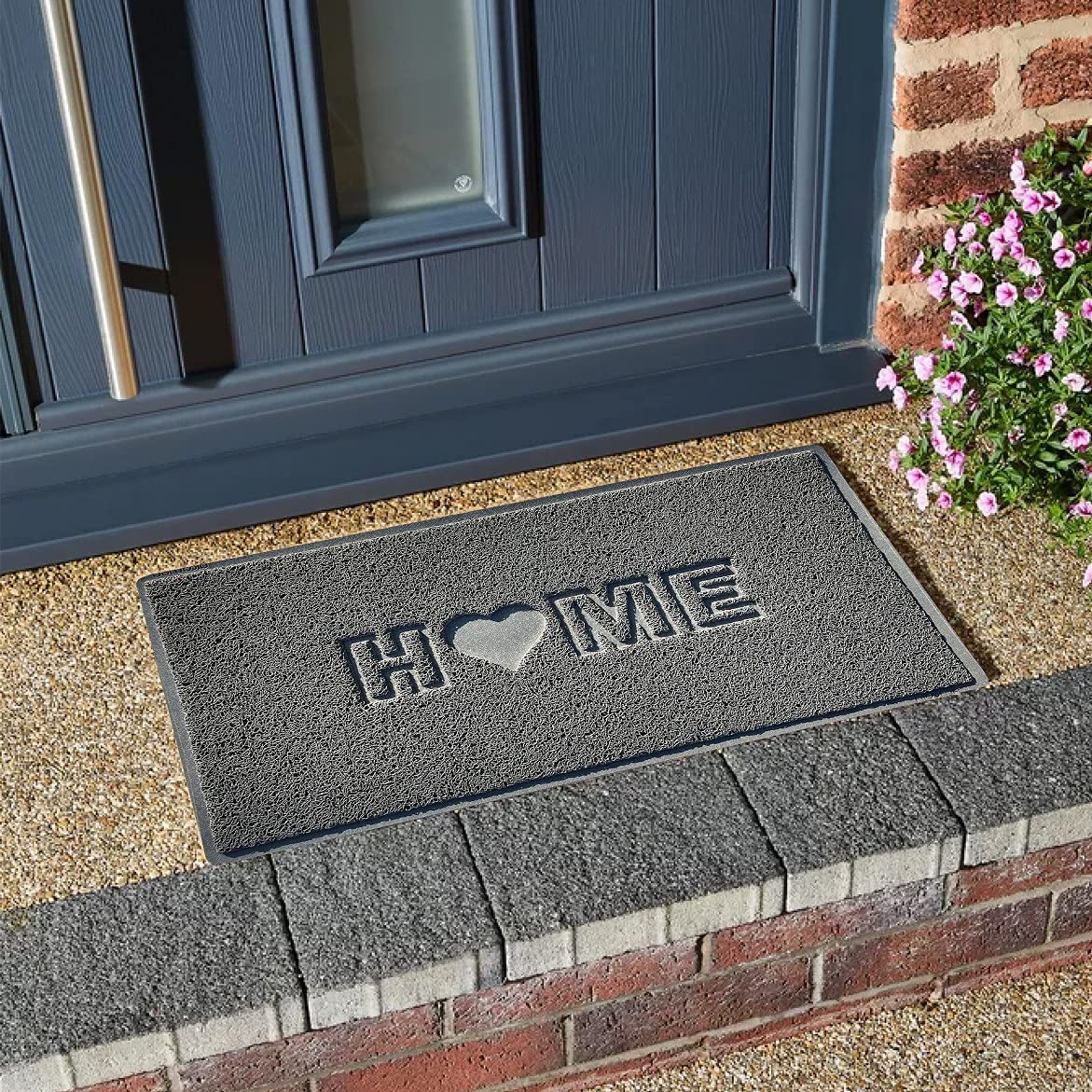 Nicoman SMILEY FACE Embossed Shape Door Mat Dirt-Trapper Washable Barrier Doormat-(Use Indoor or Sheltered Outdoor)-(75x44cm/29.5x17.3inches,Medium) Green - Image 4