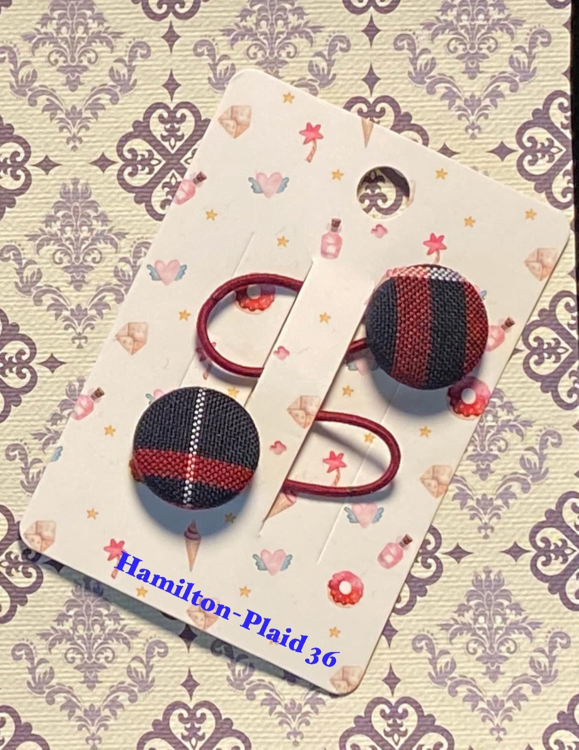School Uniform Plaid Button Hair Ties/Set of 2/Girls & Women Hair Accessories/Pony tail Holder|AGD Accessories/Hair Bobbles (Plaid 36 37 Hamilton) School Uniform Plaid Button Hair Ties/Set of 2/Girls & Women Hair Accessories/Pony tail Holder|AGD Accessories/Hair Bobbles (Plaid 36 37 Hamilton)