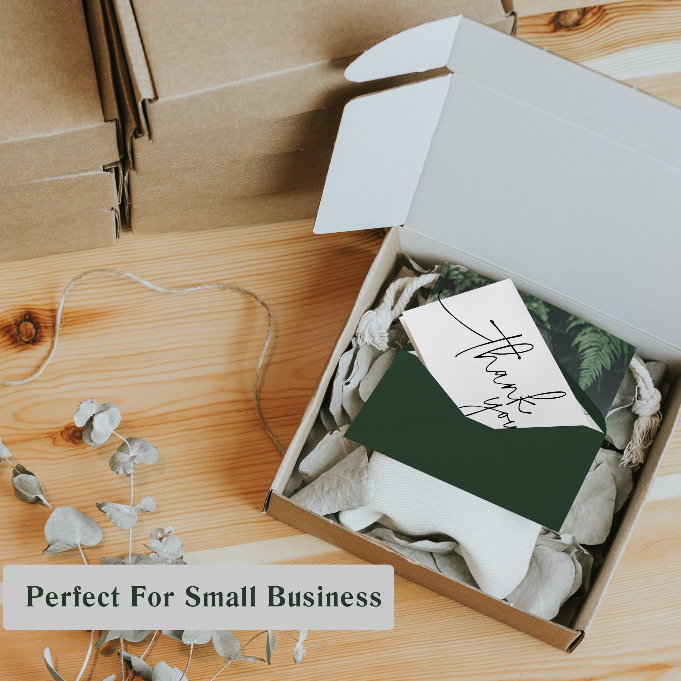 Tarjetas de agradecimiento con sobres, paquete de 144 unidades, Goefun de 4 x 6 pulgadas, notas de agradecimiento y calcomanías en blanco, forro elegante y 4 diseños elegantes para bodas, baby shower