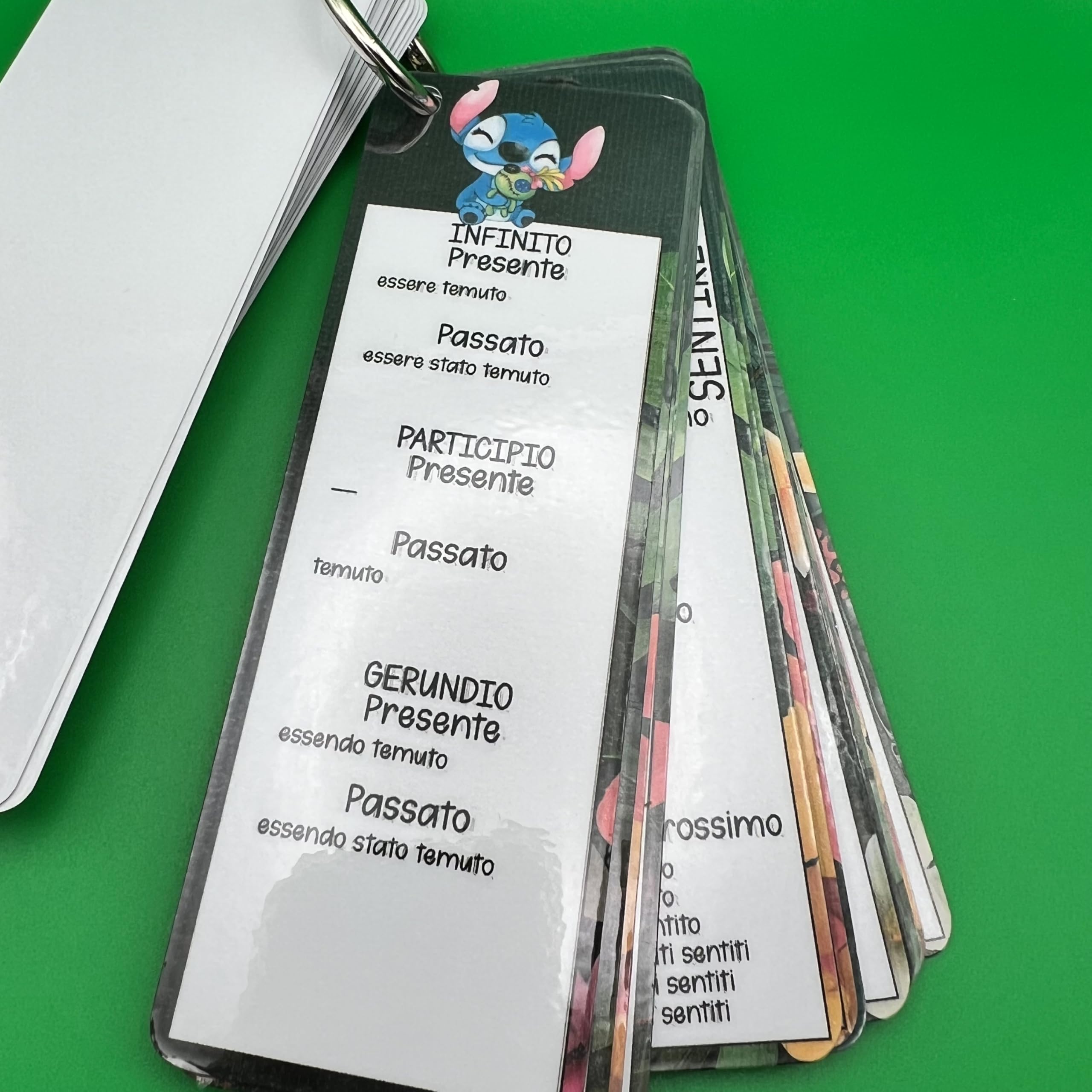 Schedine Verbi Regolari Personalizzate con Nome – Schede Didattiche Plastificate con Anello per Bambini – Personaggi Principesse, Maghi, Dinosauri, Fumetti – Scuola Primaria