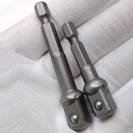 1/4 Hex to 3/8 Socket Adapter,1/4 Hex to 3/8 Square Socket Bit Adapter,Power Tool Replacement Part Adapter Suitable for Drill Driver Socket Driver Electric and Pneumatic Drill (4 Pieces)