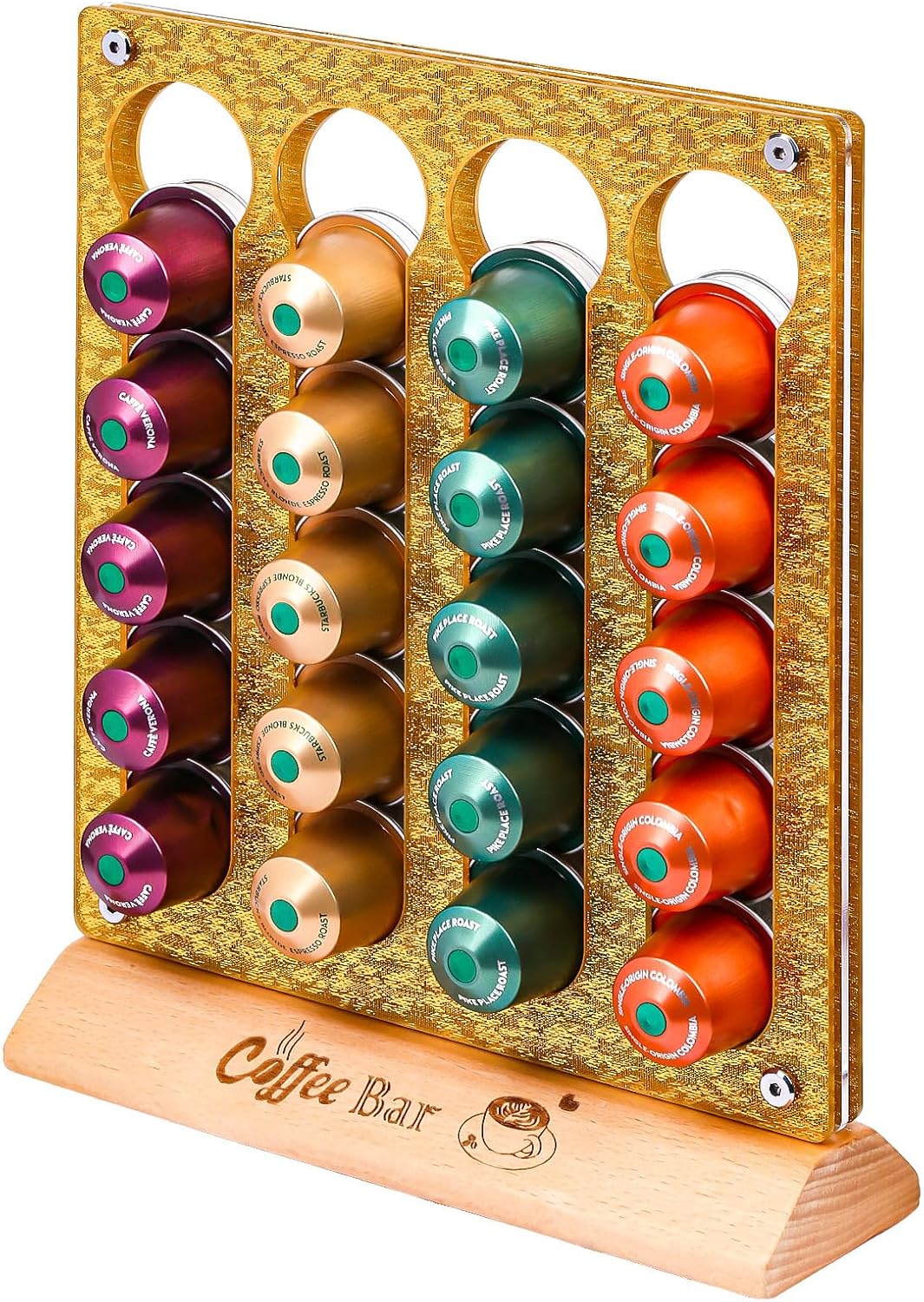 Coffee Pods Organizer Coffee Pod Holder Drawer Coffee Pod Storage Drawer Holder WA01 (Glitter gold)
