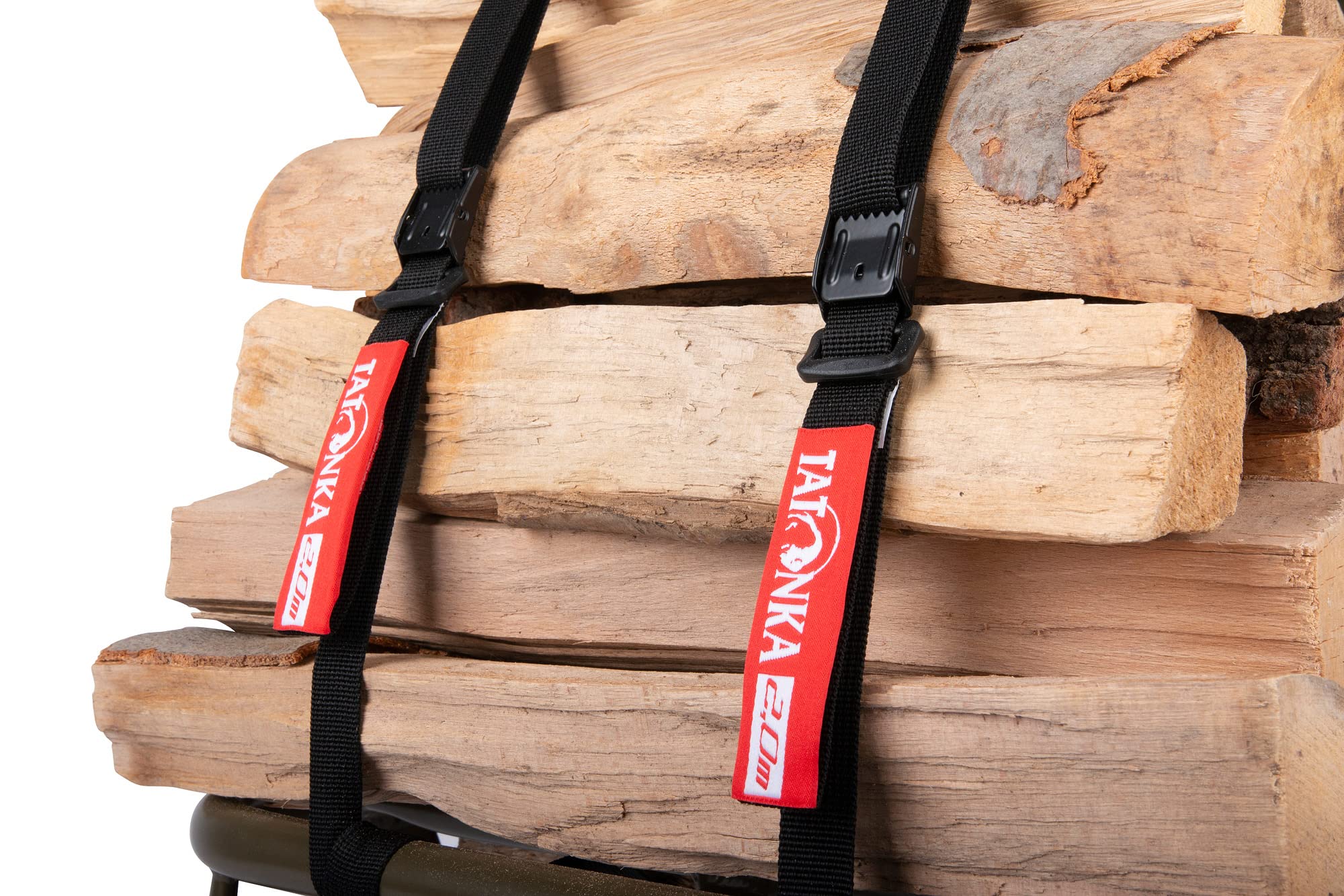 Tatonka Lastenkraxe - Kraxe mit verstellbarem Tragesystem & Packriemen Easy Strap 18mm / 2m - Zwei Spanngurte mit Metallschließe - 1,8 cm breit und 200 cm lang