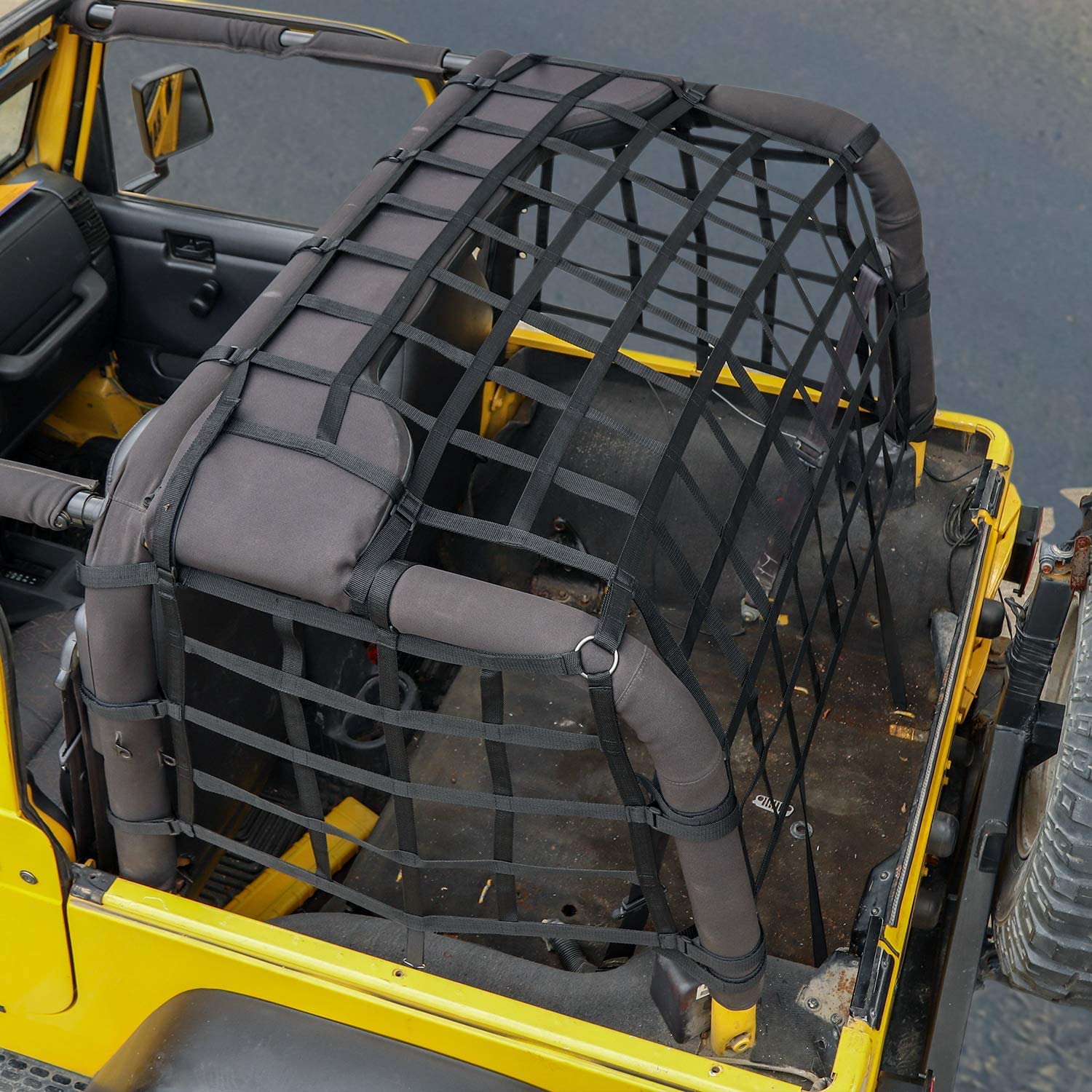 Red de Malla para Techo de Carga, Red de sujeción Protectora para Carga, Red de Maletero para Jeep Wrangler TJ 2 Puertas 1997-2006