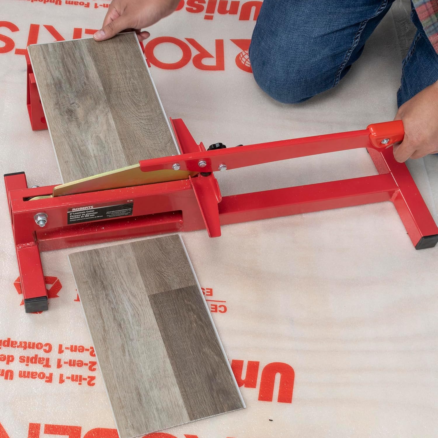 ROBERTS 10-35 Laminate and Vinyl 8" Plank Cutter, Only for use with laminate flooring up to 8” wide and 10 mm thick and vinyl planks up to 8” wide and 4 mm thick
