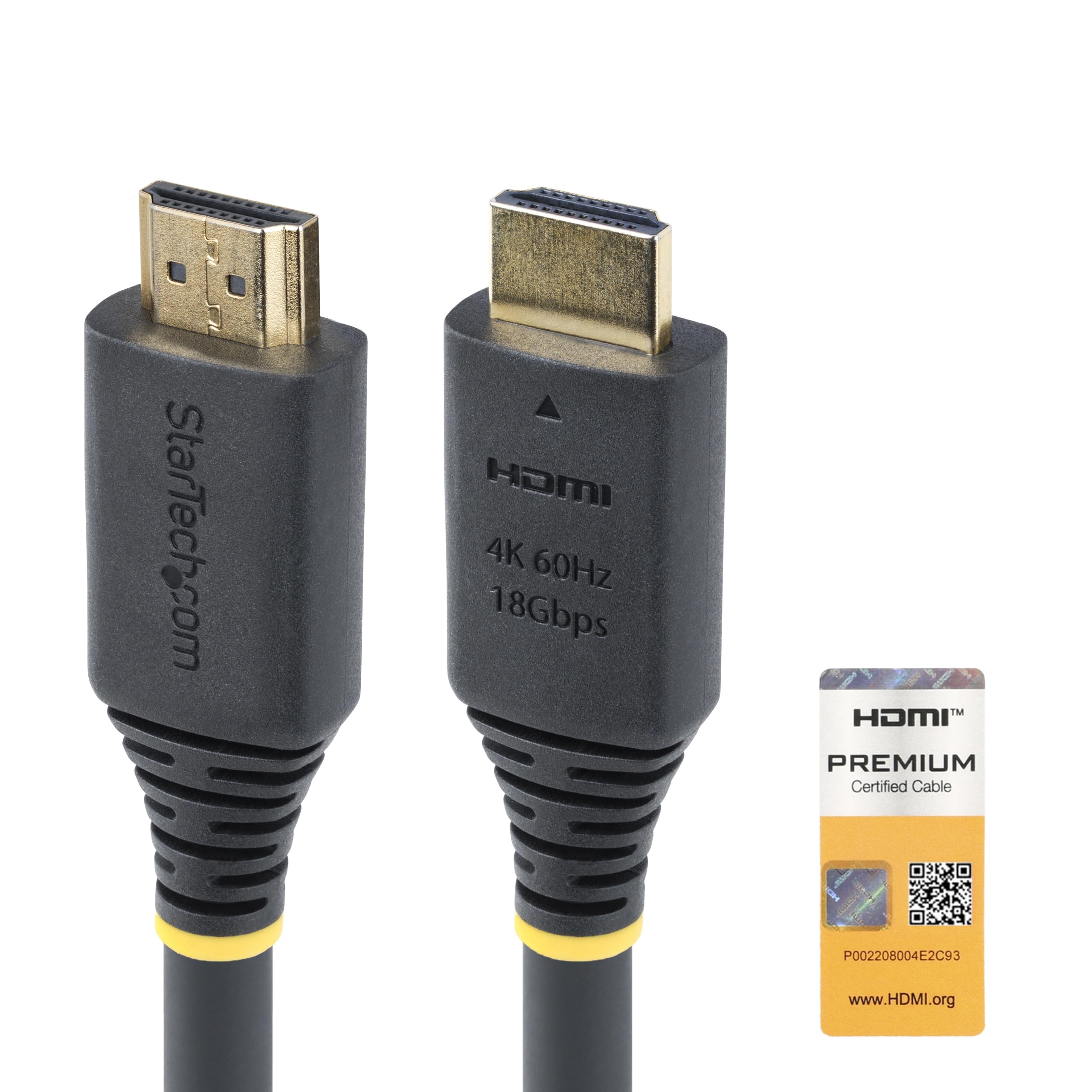 StarTech.com 7m (22.9ft) Premium Certified High Speed HDMI Cable, 4K 60Hz/1440p 144Hz, 18Gbps, UHD HDMI 2.0 Cord, TPE Jacket