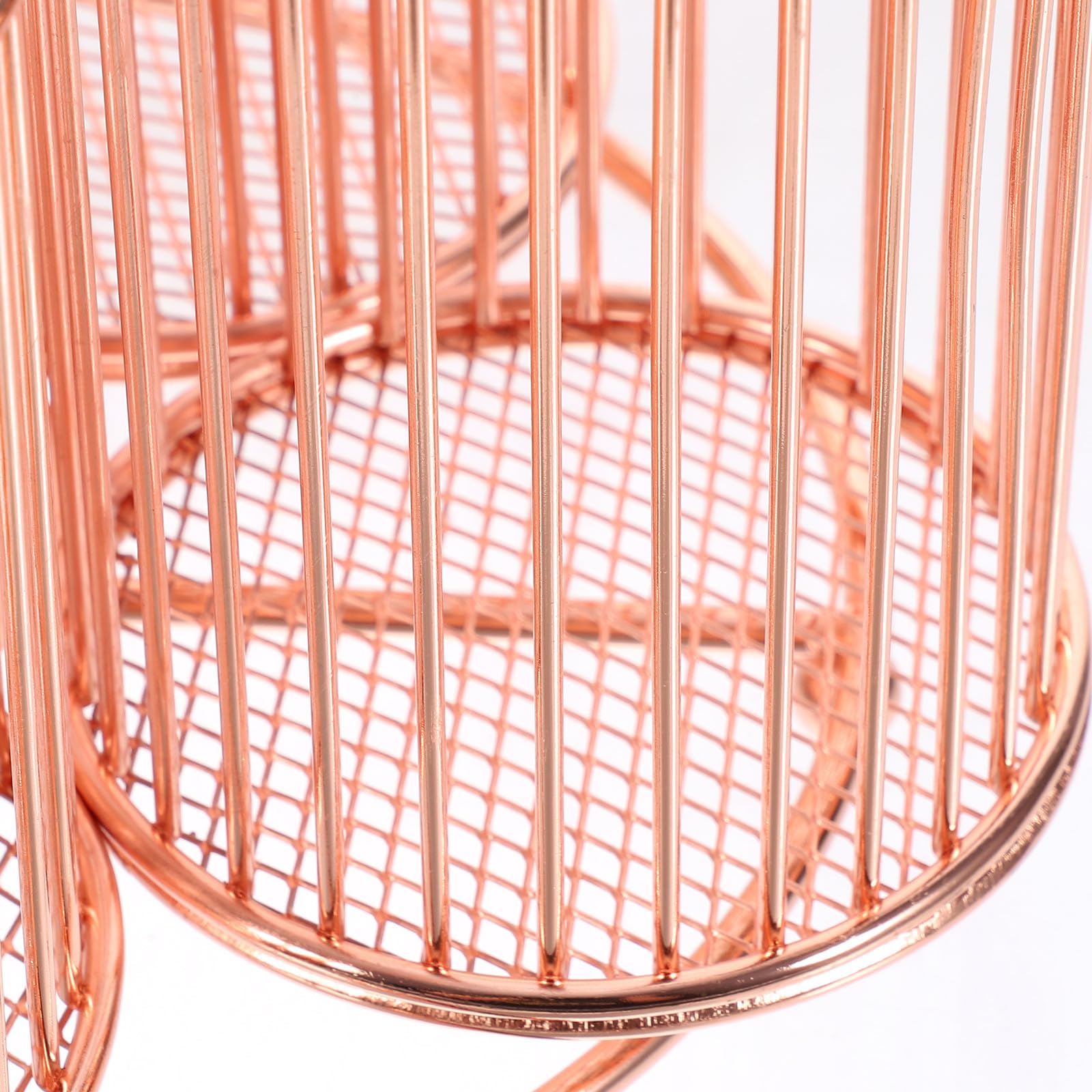 Gadpiparty Portapenne Rotante da Scrivania in Metallo Rosa Oro Organizer Rotante per Trucco e Cancelleria 4 Scomparti Capacità Ampia per Pennelli Cosmetici e Piccoli Oggetti Design 360°