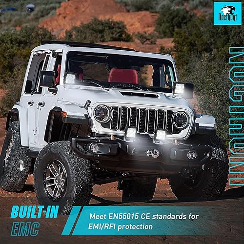 Miniatura 7 de Nilight 2 cápsulas LED para motocicleta, 2 unidades, 2 pulgadas, 20 W, haz de punto cuadrado, mini luz de trabajo de conducción integrada EMC