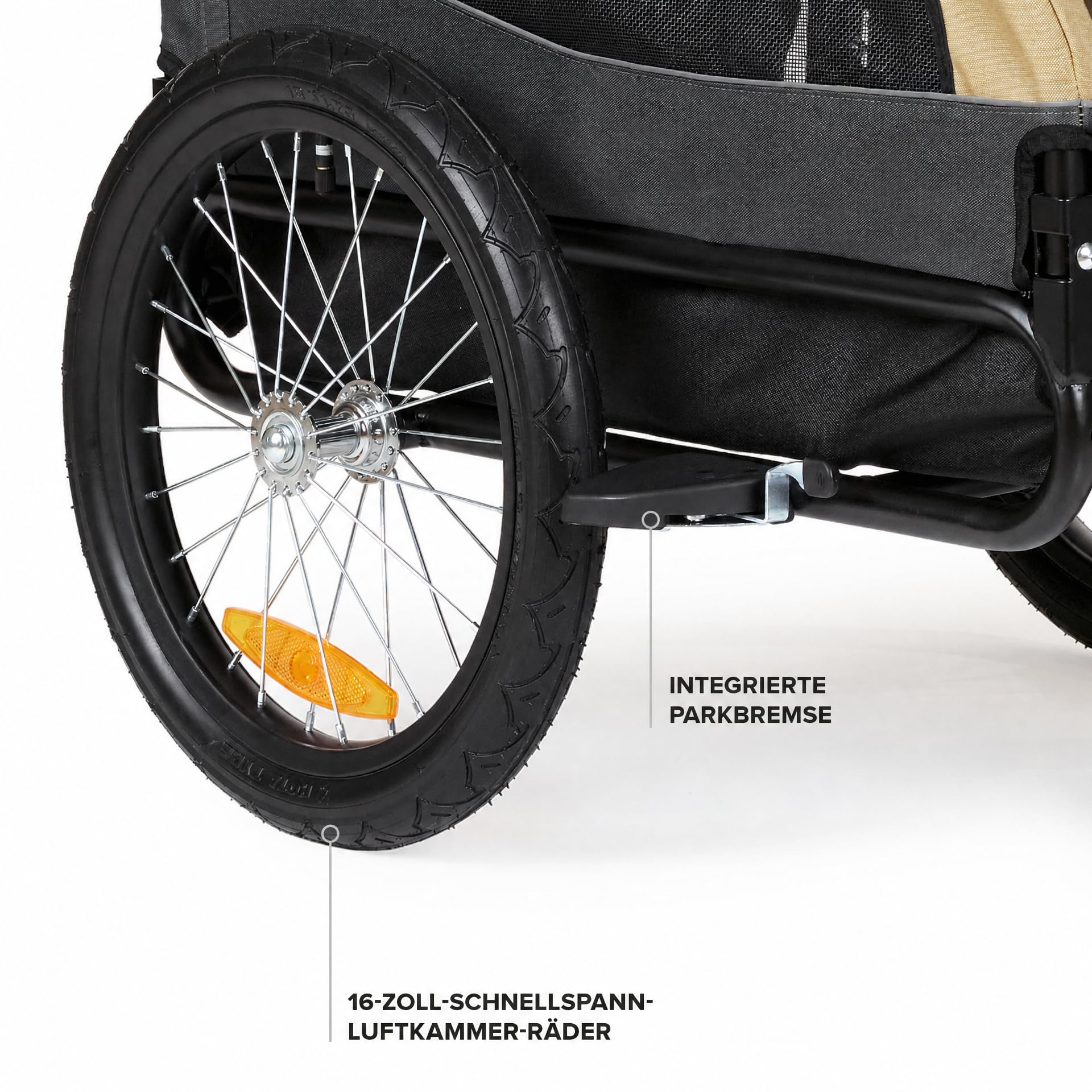 Polisport Hundeanhänger & 2-in-1-Kinderwagen Größe M & XL
