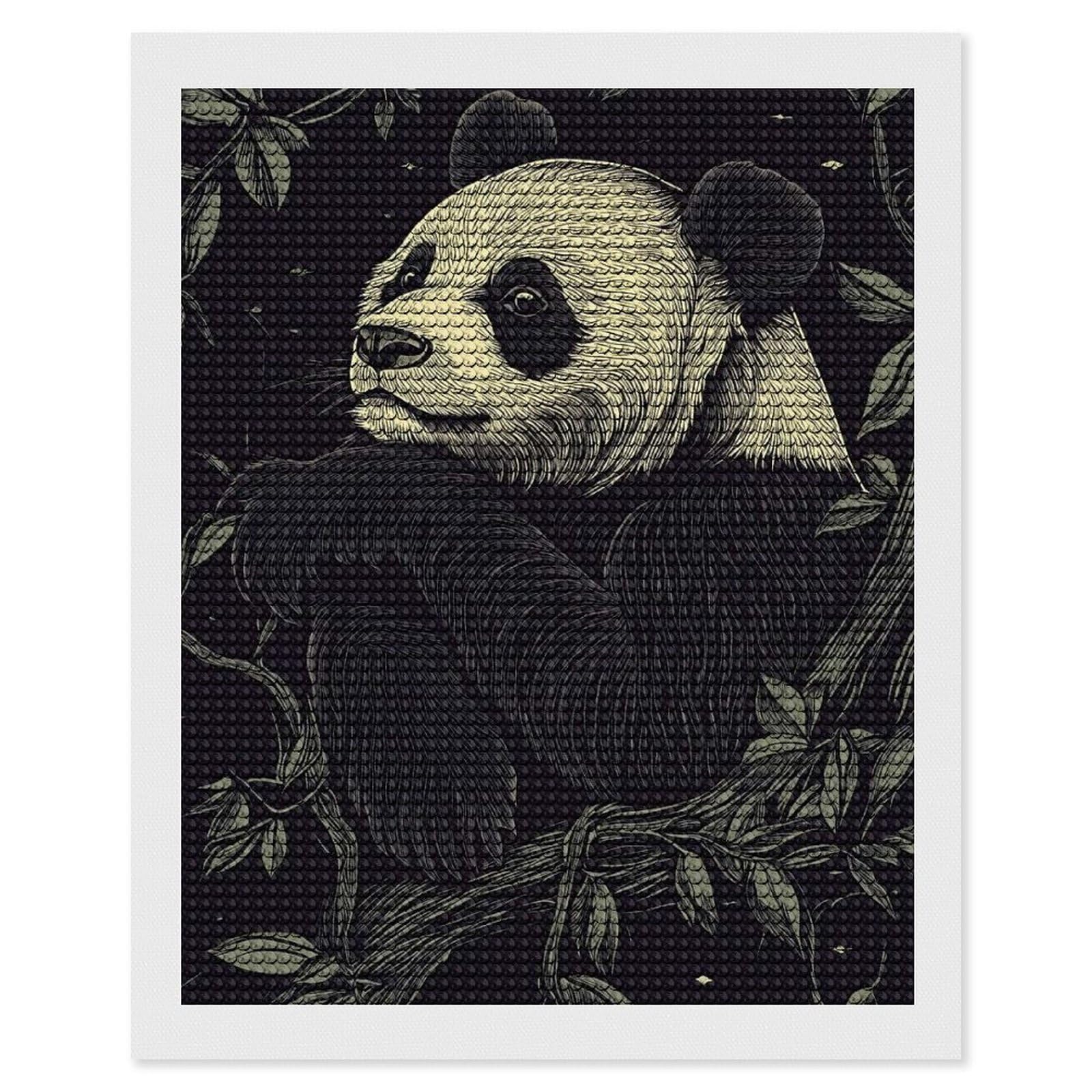Junmoney Panda in The Night Crystal Diamond Art Kit 16"x20", Modern Decor, Boho Decor, Wall Art Gift, Decorative Artwork, Creative Hobby