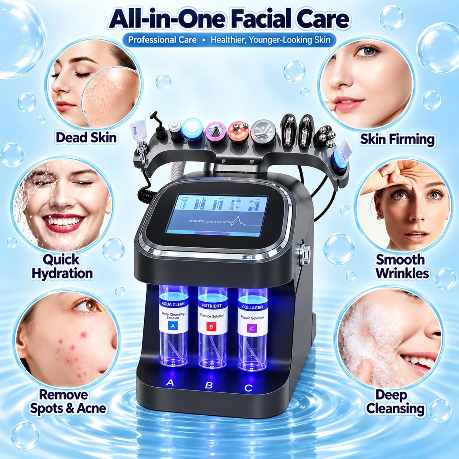 Macchina Professionale Aquas Peeling 10 in 1 Cura Viso Idrogeno Ossigeno