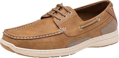 Vostey - Mocasines y zapatos de meter para hombre, 3-ojos, zapatos de barco para hombre, cómodos mocasines casuales para hombre