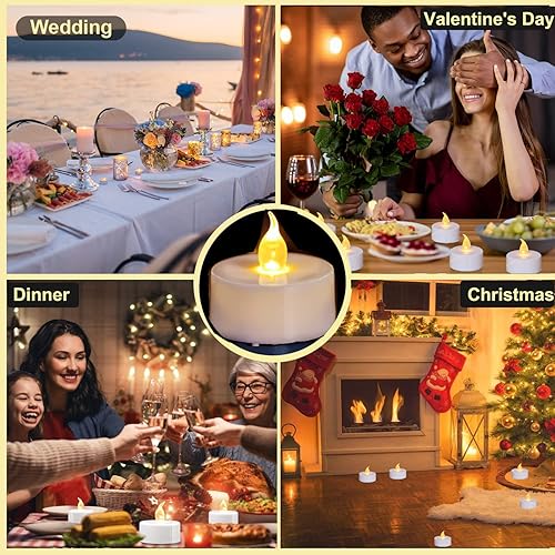 Miniatura 5 de Paquete de 12 velas LED sin llama con temporizador que funciona con pilas, 6 horas integradas, 6 horas de encendido y 18 horas de apagado en ciclo